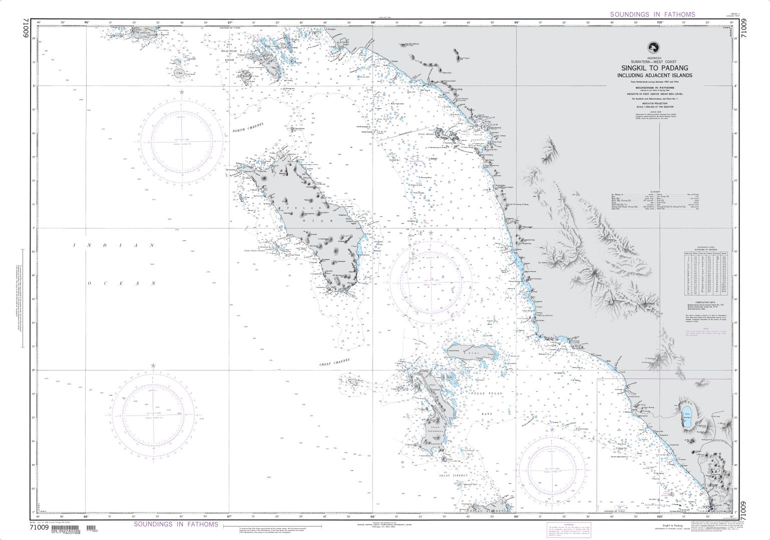 Singkil to Padang including Adjacent Islands | NGA Chart 71009