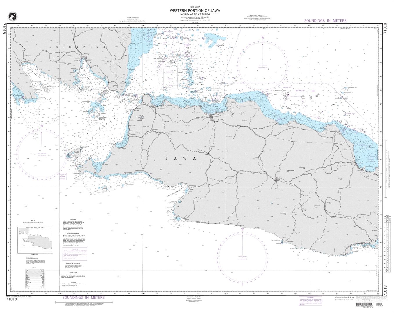 Western Portion of Jawa | Carte NGA 71018