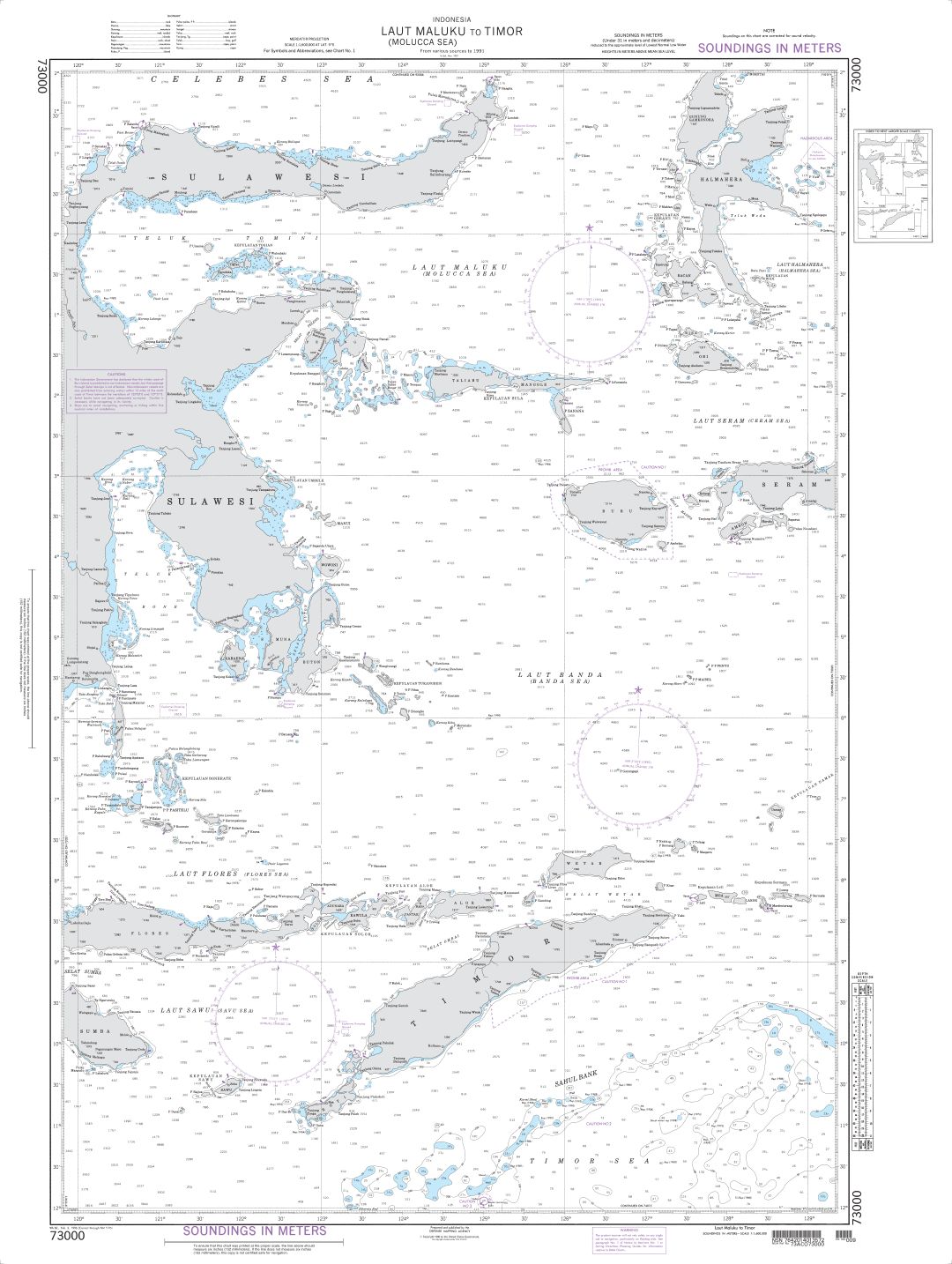 Laut Maluku (Molucca Sea) to Timor | NGA Chart 73000