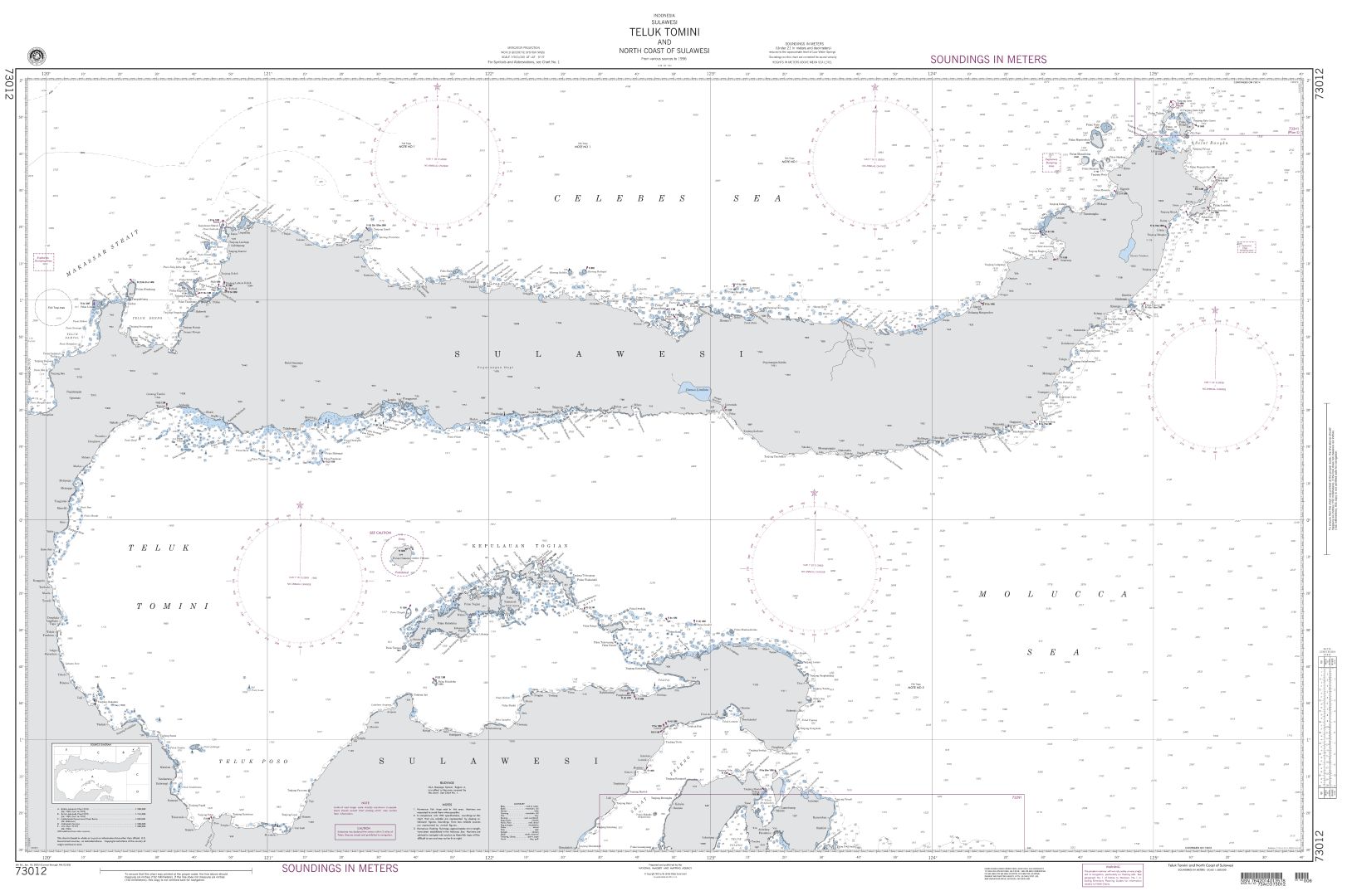 Teluk Tomini and North Coast of Sulawesi | NGA Chart 73012