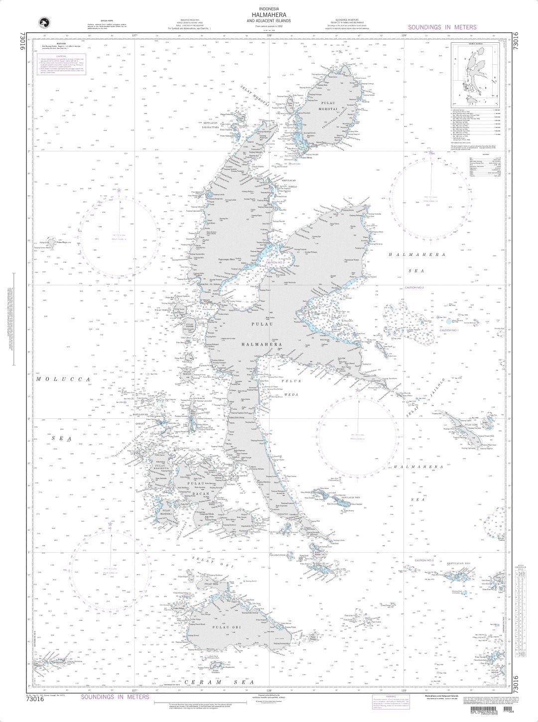 Halmahera and Adjacent Islands - Malay Archipelago | NGA Chart 73016