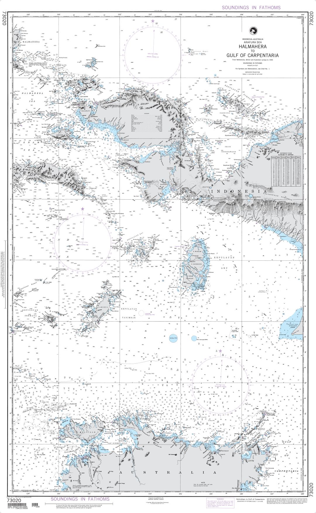 Halmahera to Gulf of Carpentaria | NGA Chart 73020