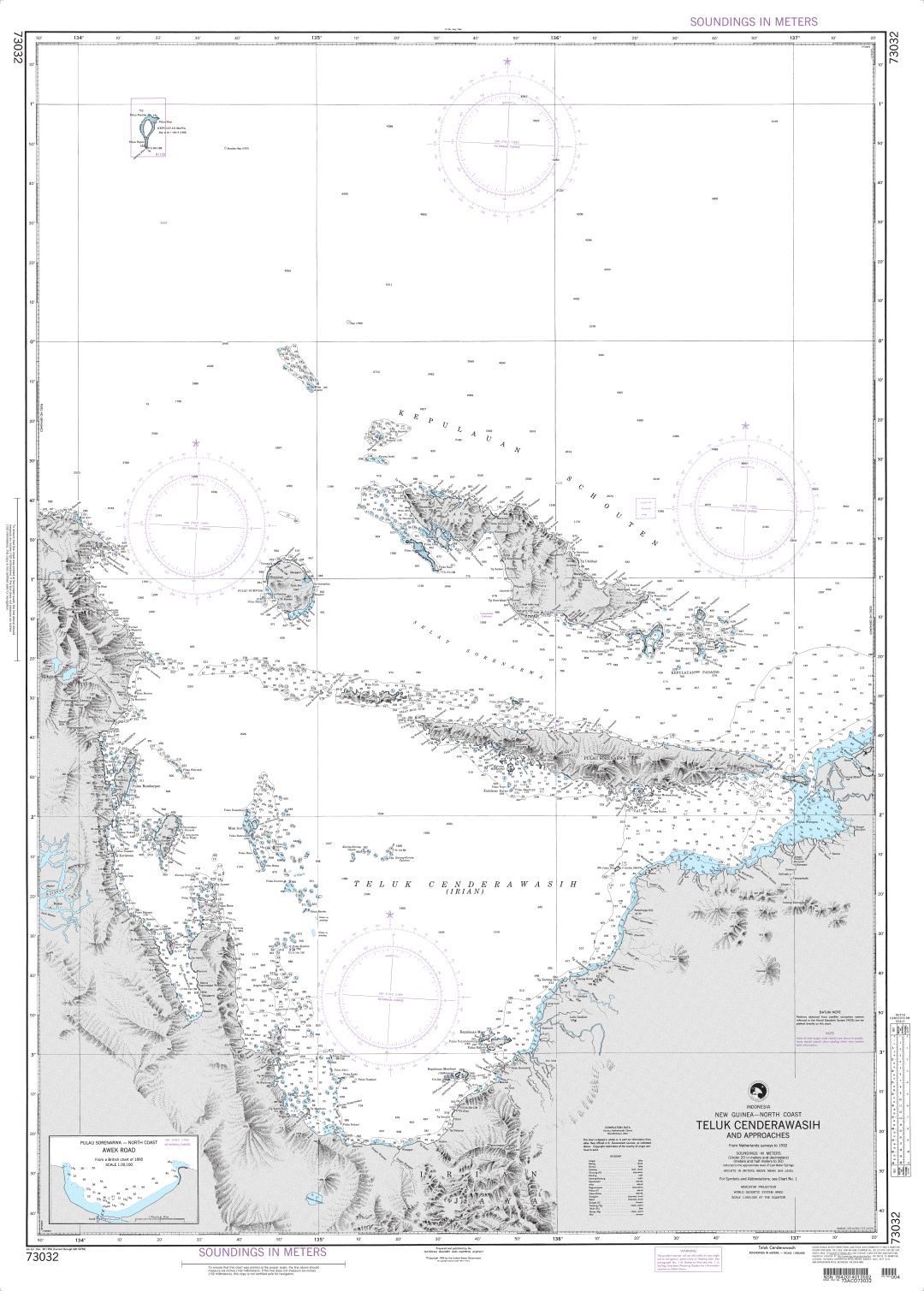 Teluk Cenderawasih and Approaches | NGA Chart 73032