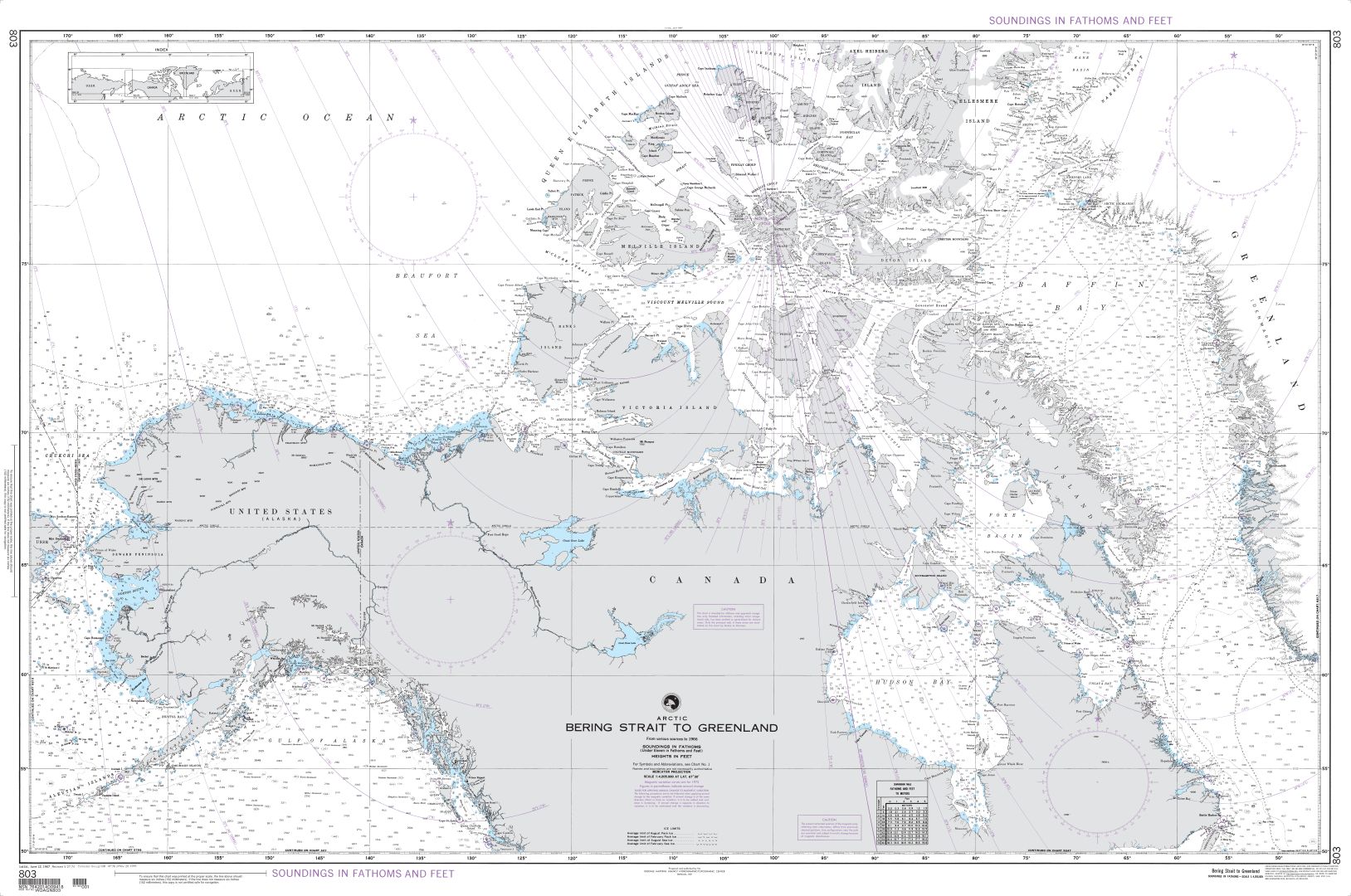 Bering Strait to Greenland (Arctic) | Carte NGA 803