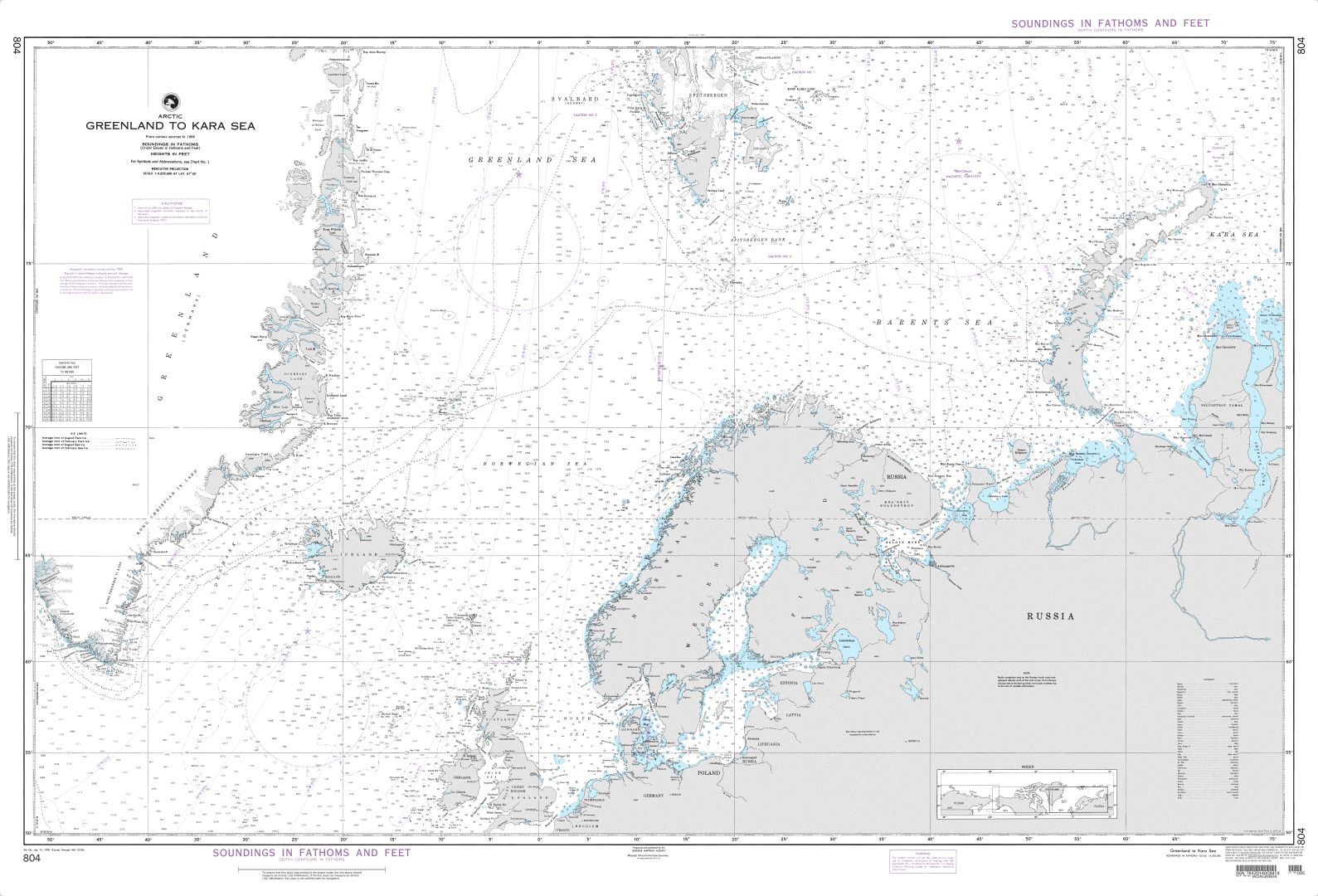 Greenland to Kara Sea (Arctic) | Carte NGA 804