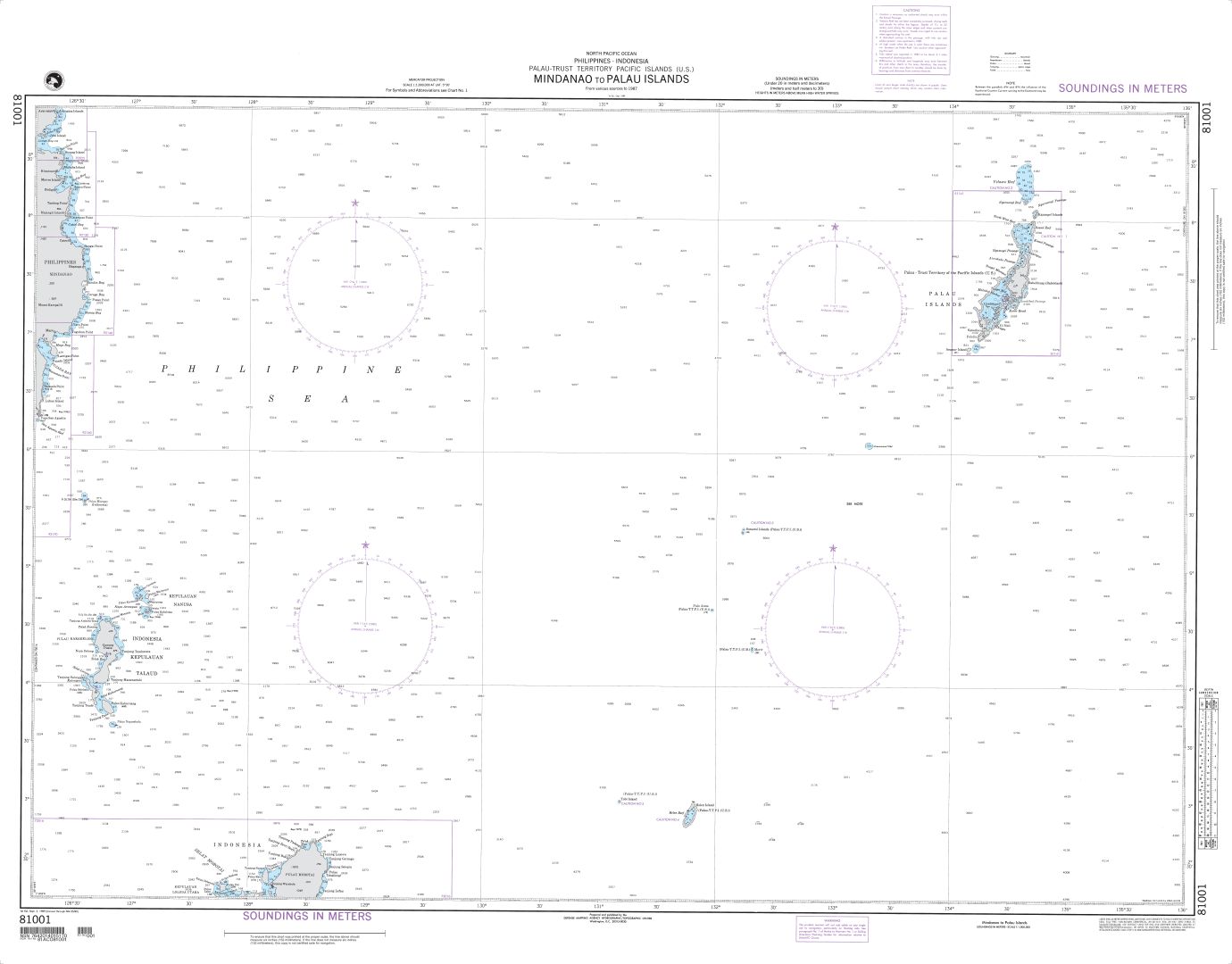 Mindanao to Palau Islands (Philippines) | NGA Chart 81001