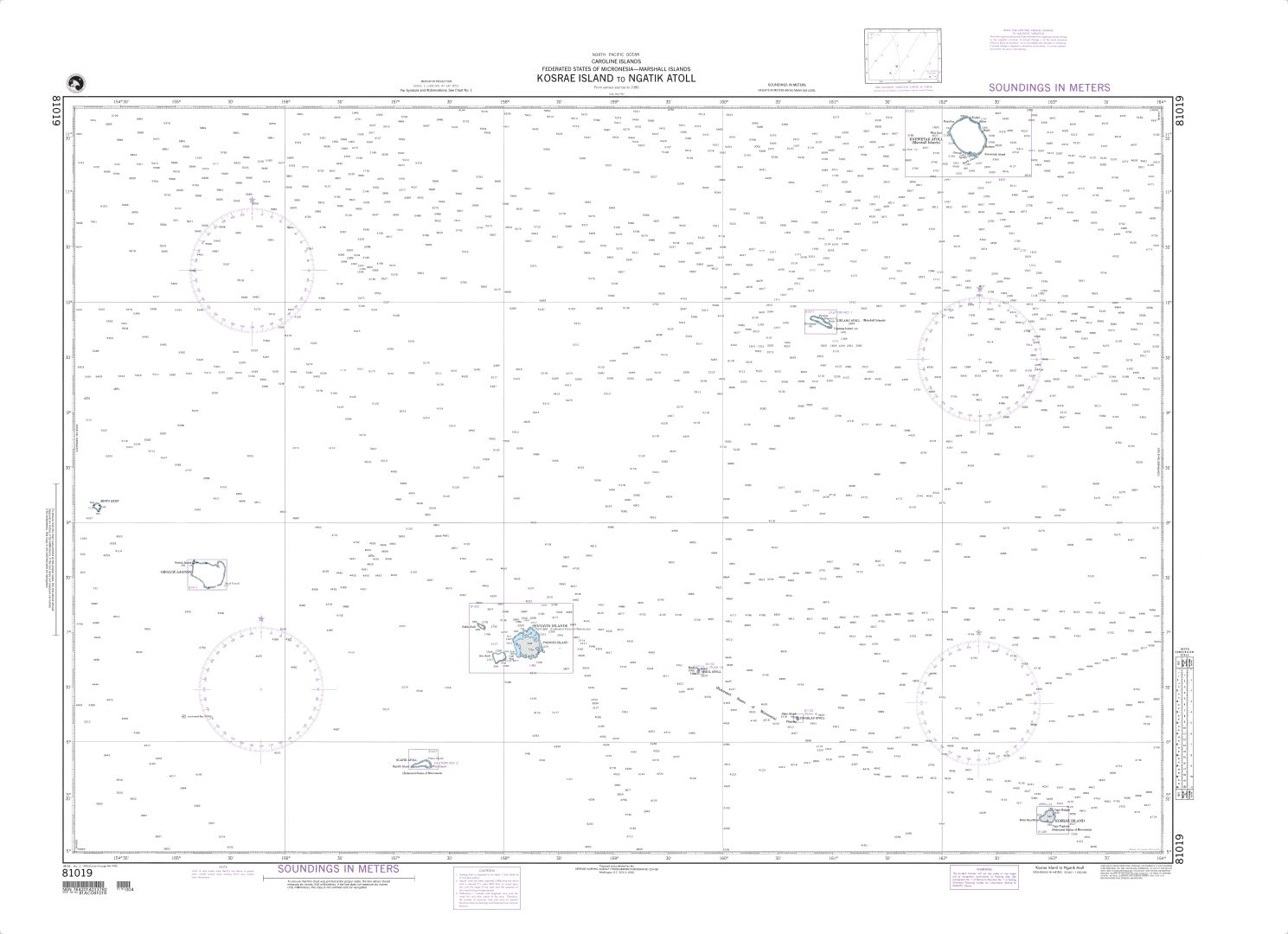 Kosare Island to Ngatik Atoll (Caroline Islands) | NGA Chart 81019