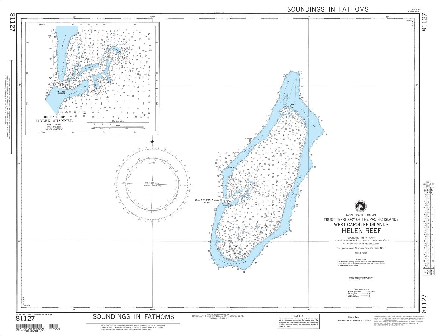 Helen Reef (West Caroline Islands) | NGA Chart 81127