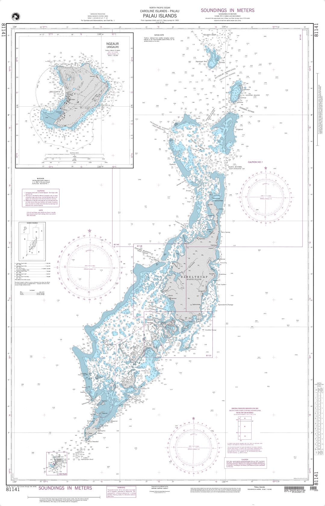 Palau Islands (Caroline Islands) | NGA Chart 81141