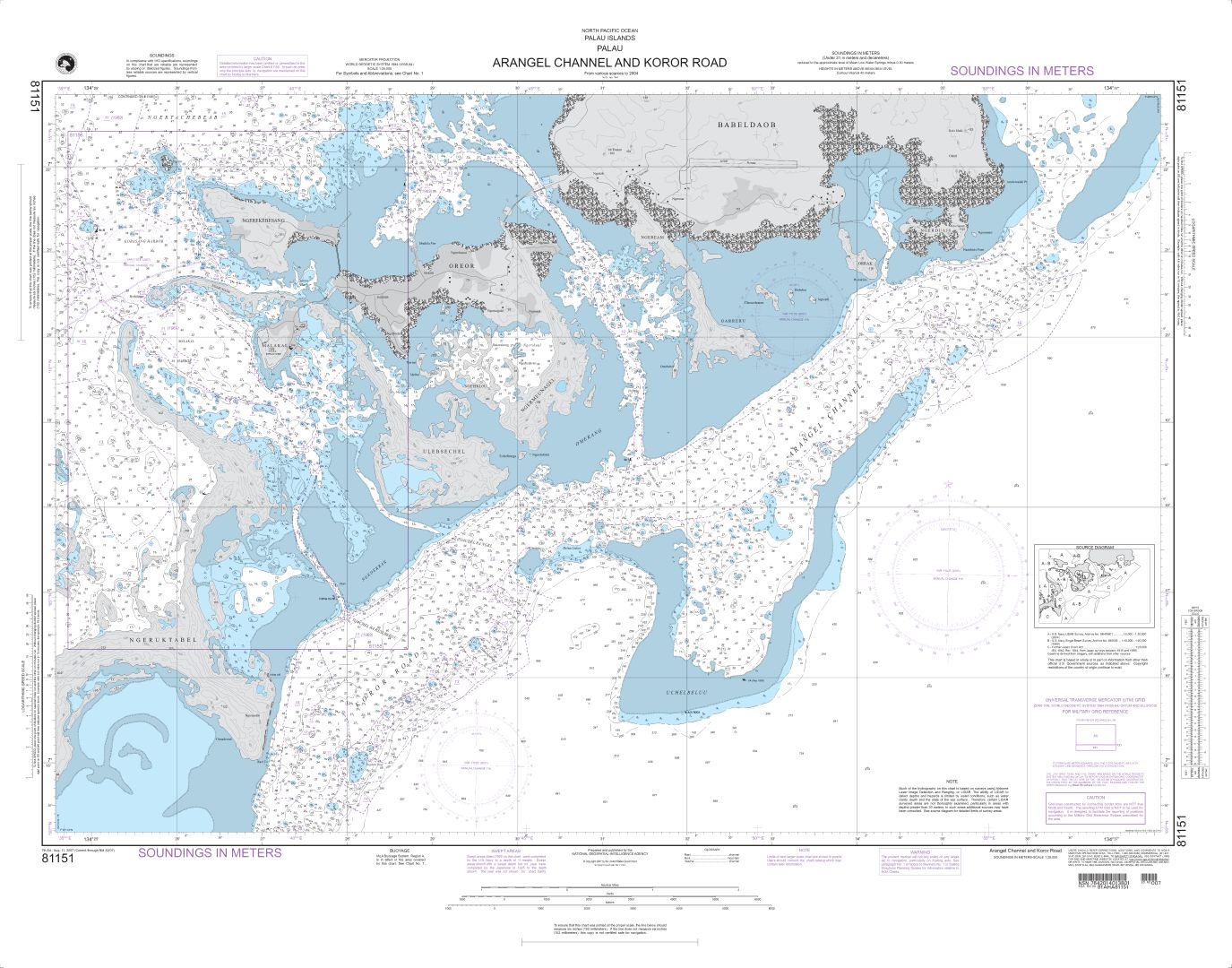 Arangel Channel and Koror Road | NGA Chart 81151