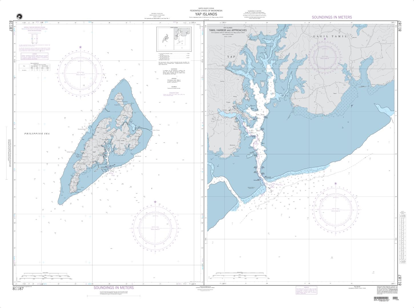 Yap Islands (Caroline Islands - North Pacific) | NGA Chart 81187