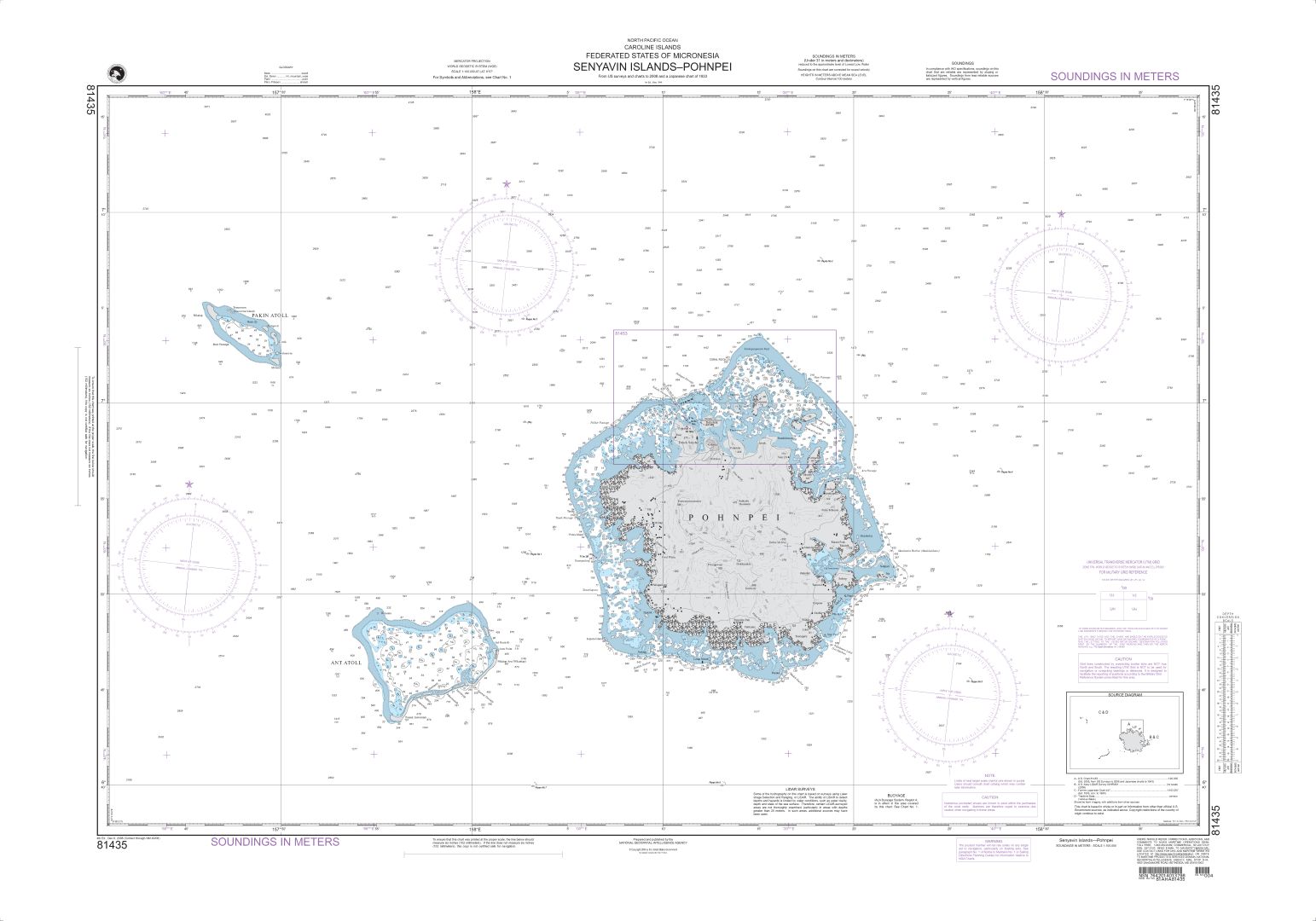 Senyavin Islands - Pohnpei | NGA Chart 81435