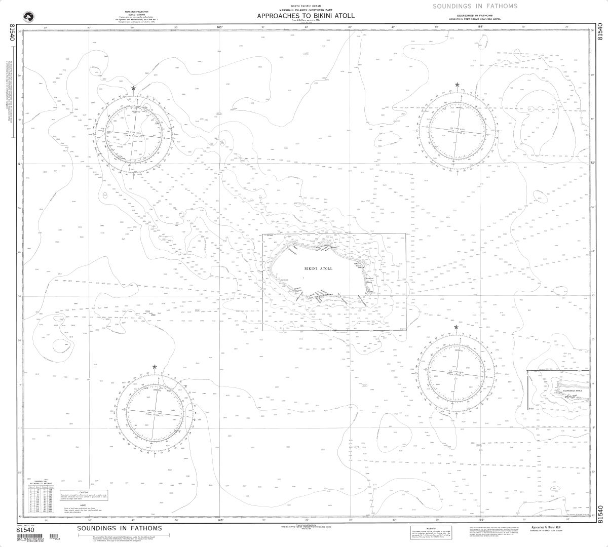 Approaches to Bikini Atoll (Marshall Islands) | NGA Chart 81540