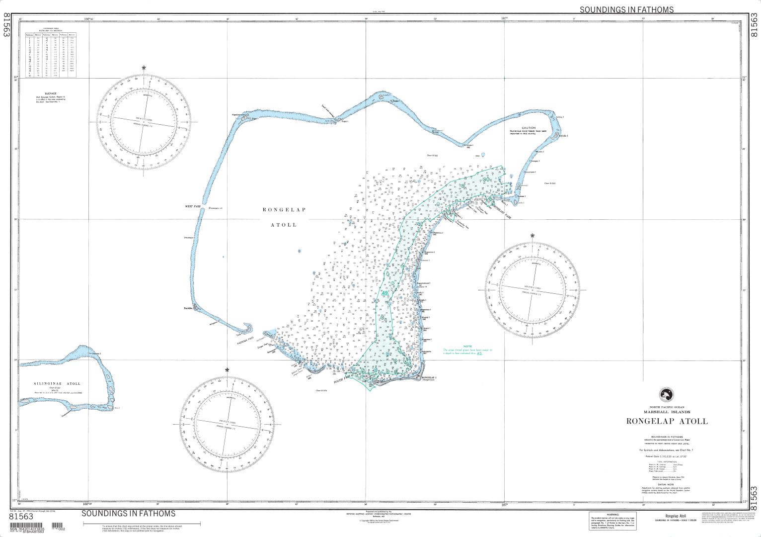 Rongelap Atoll, Marshall Islands | Carte NGA 81563