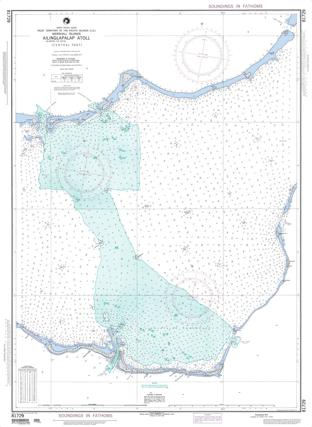 Ailinglapalap Atoll (Marshall Islands) | NGA Chart 81729