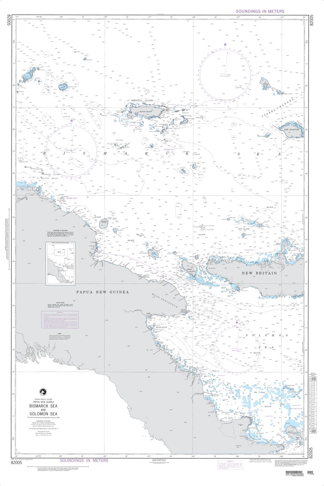 Bismarck Sea and Solomon Sea | NGA Chart 82005