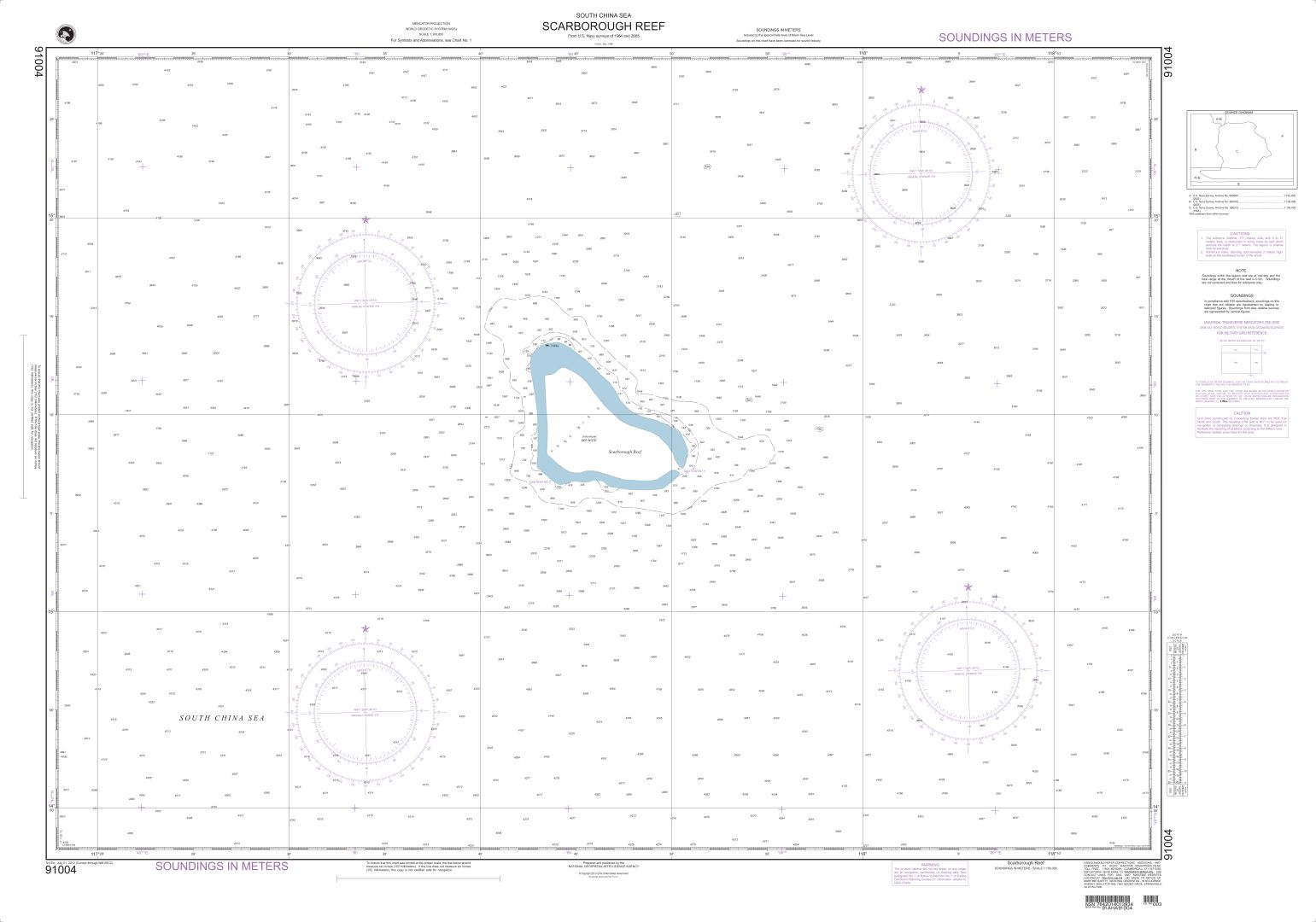 Scarborough Shoal - South China Sea | NGA Chart 91004
