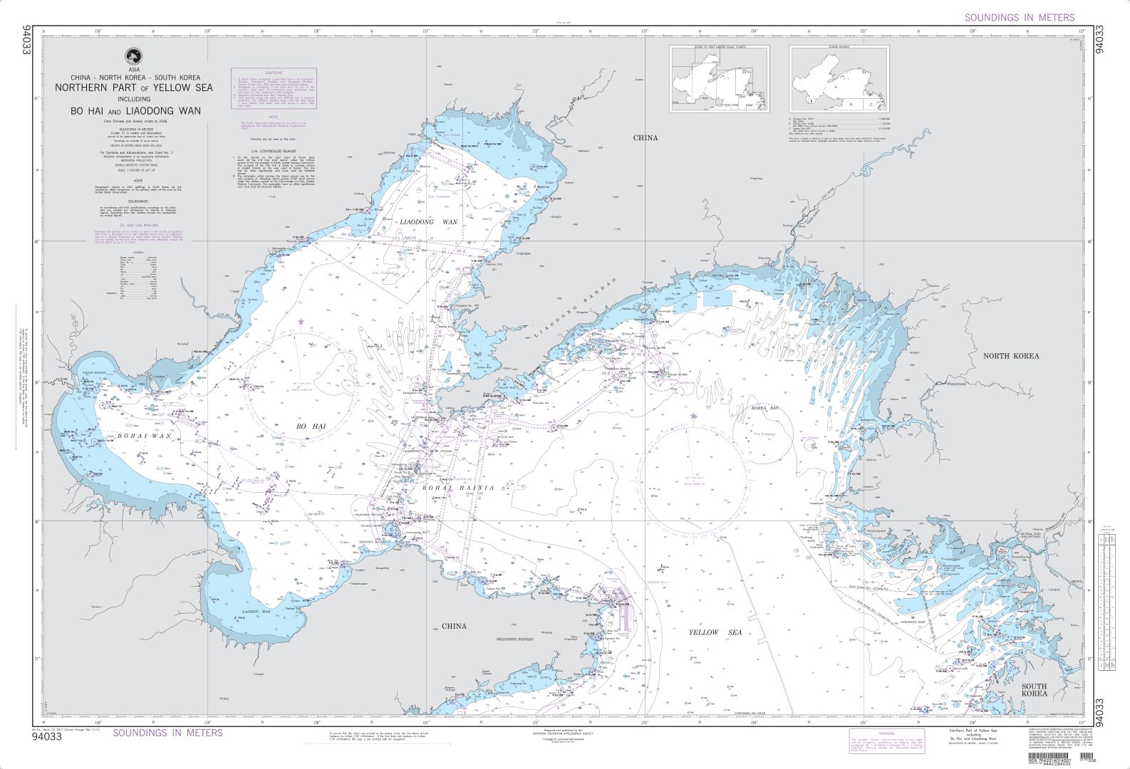 Northern Part of Yellow Sea | NGA Chart 94033