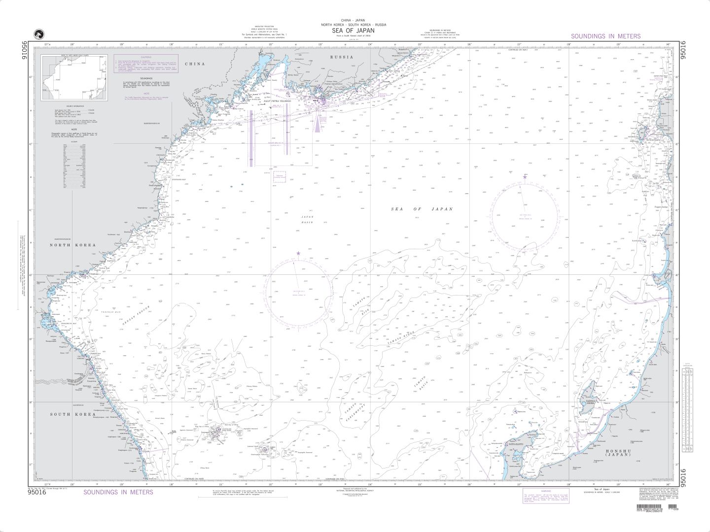 Korea - Sea of Japan | NGA Chart 95016