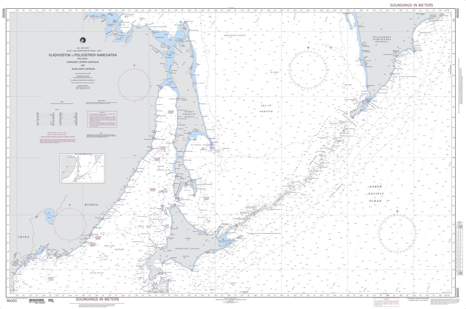 Vladivostok to Poluostrov Kamchatka | Carte NGA 96000