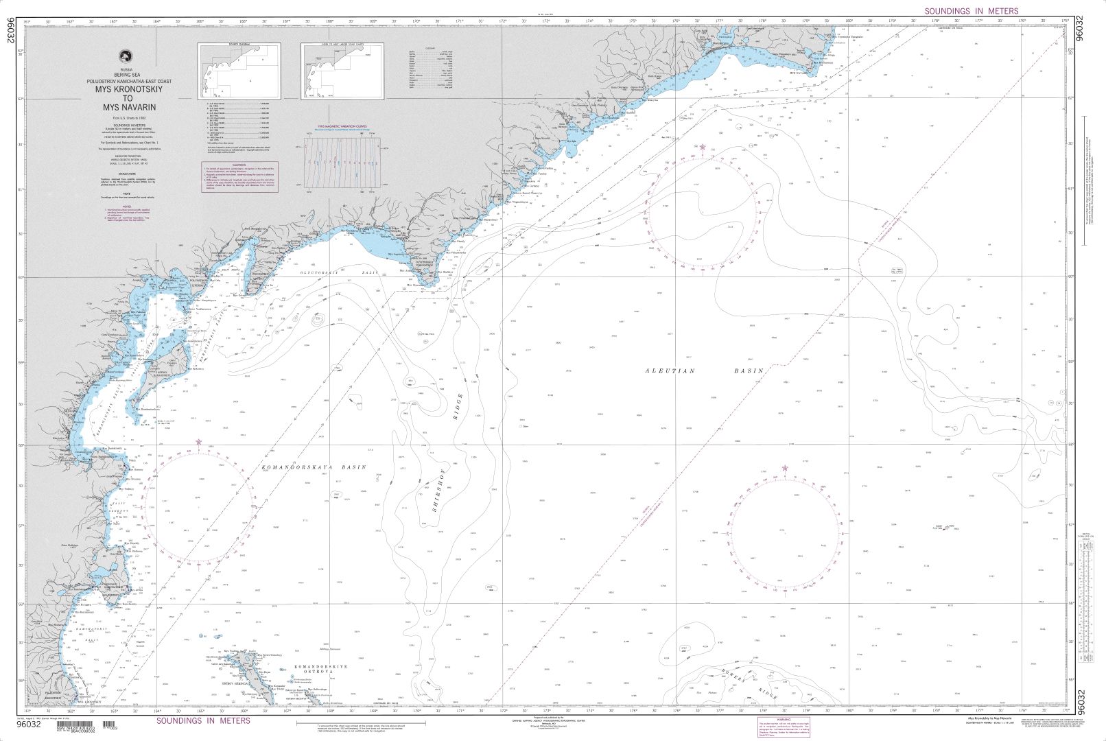 Mys Kronotskiy to Mys Navarin | Carte NGA 96032