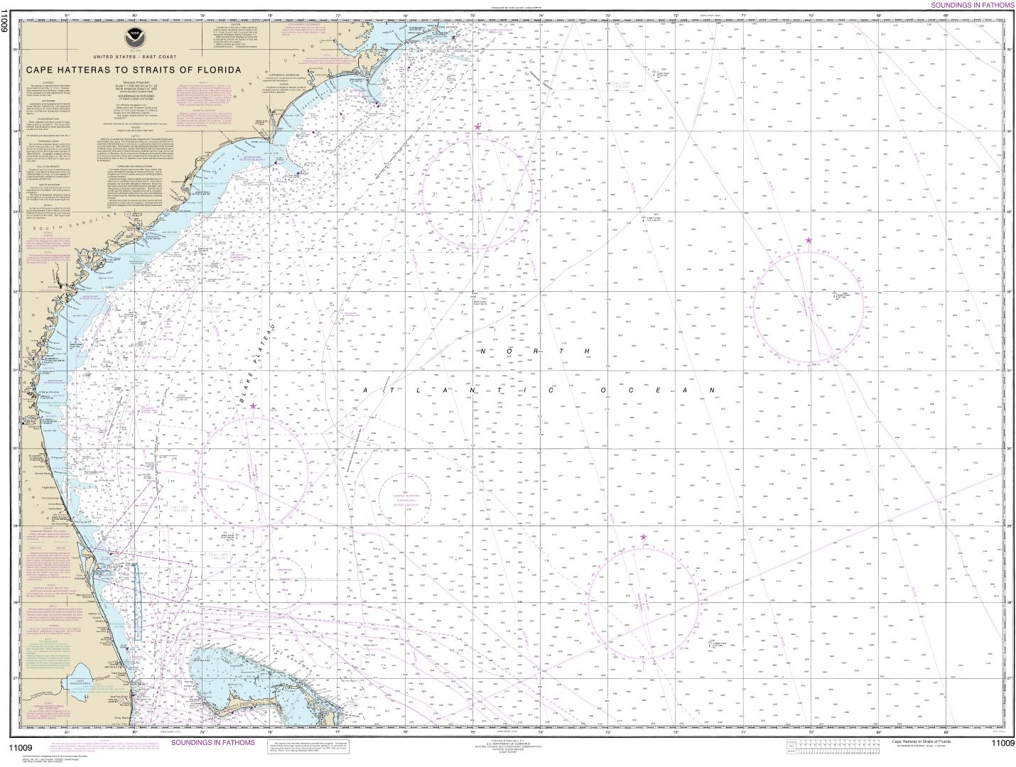 Cape Hatteras to Straits of Florida | NOAA Chart 11009