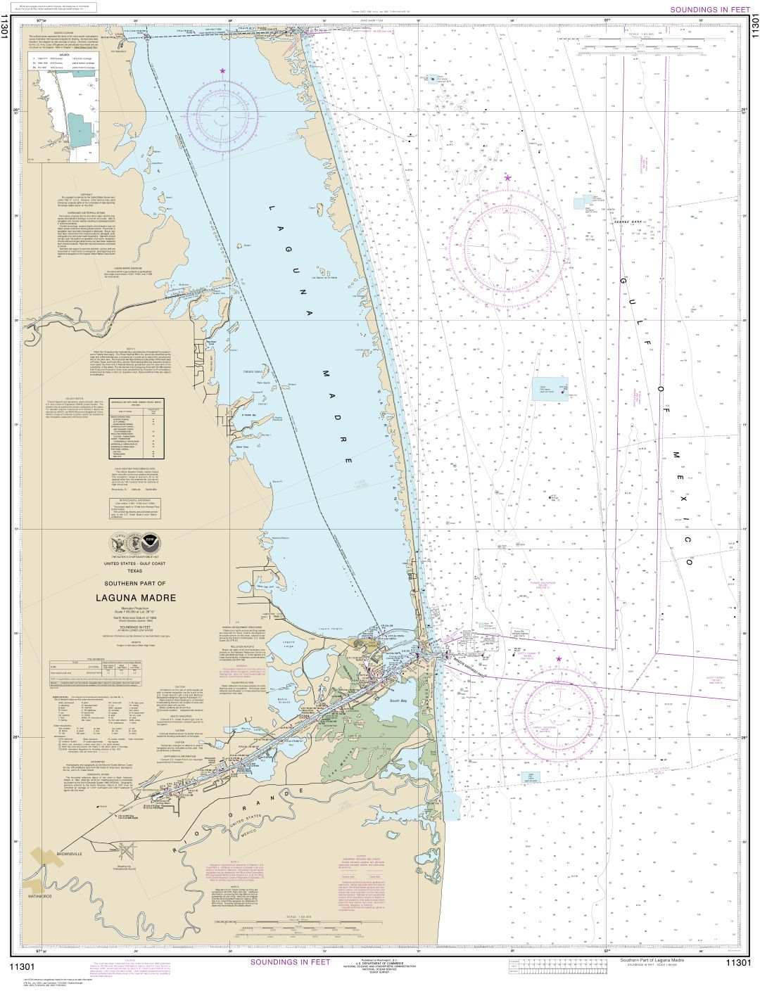 Southern part of Laguna Madre | Carte NOAA 11301