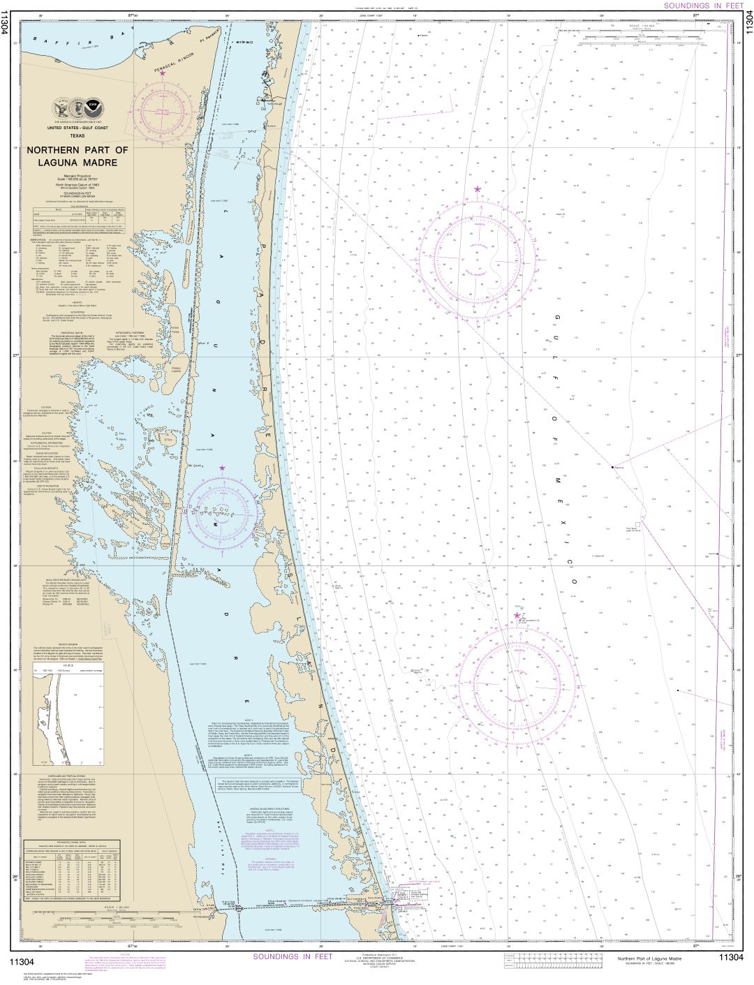 Northern part of Laguna Madre | Carte NOAA 11304