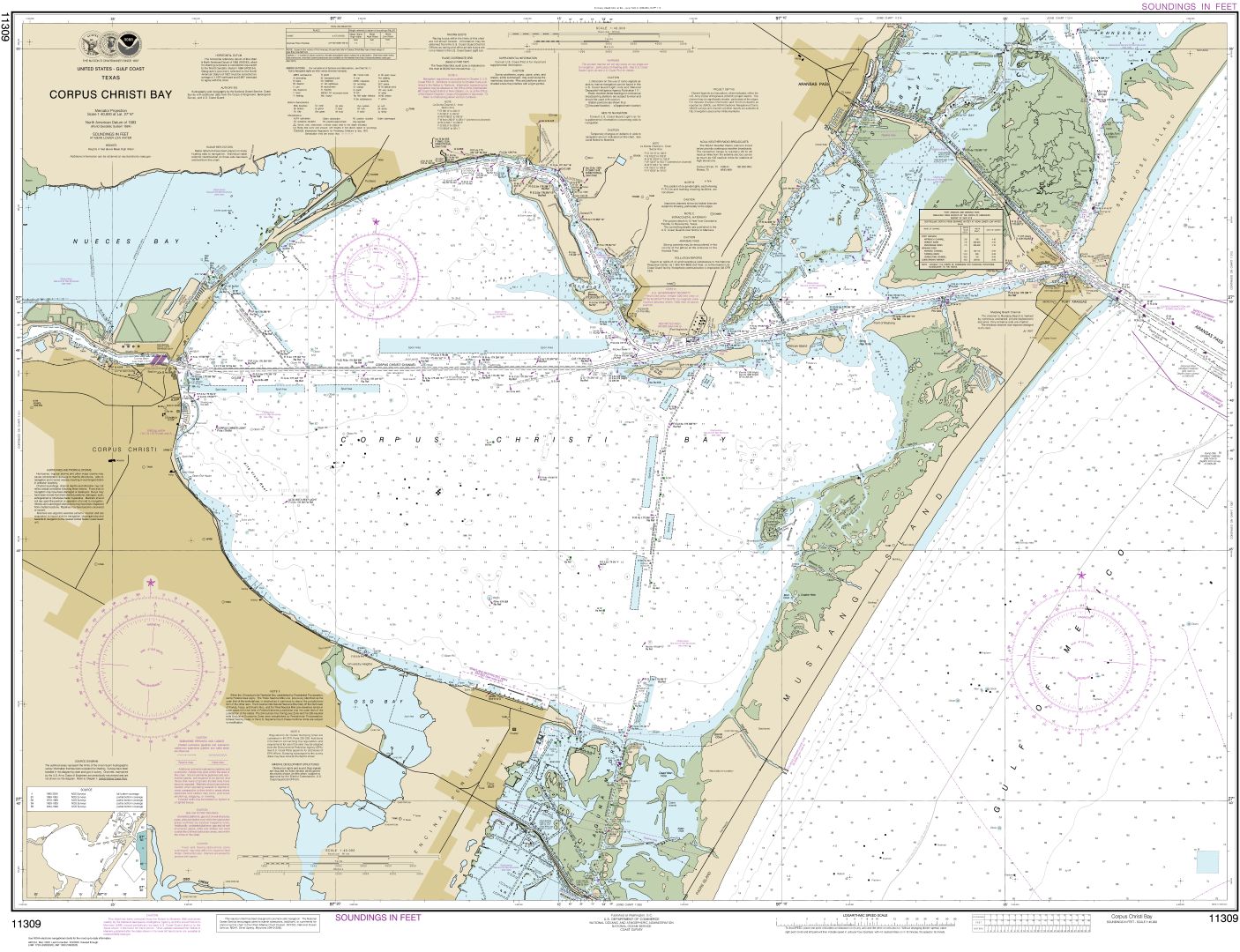 Corpus Christi Bay | Carte NOAA 11309