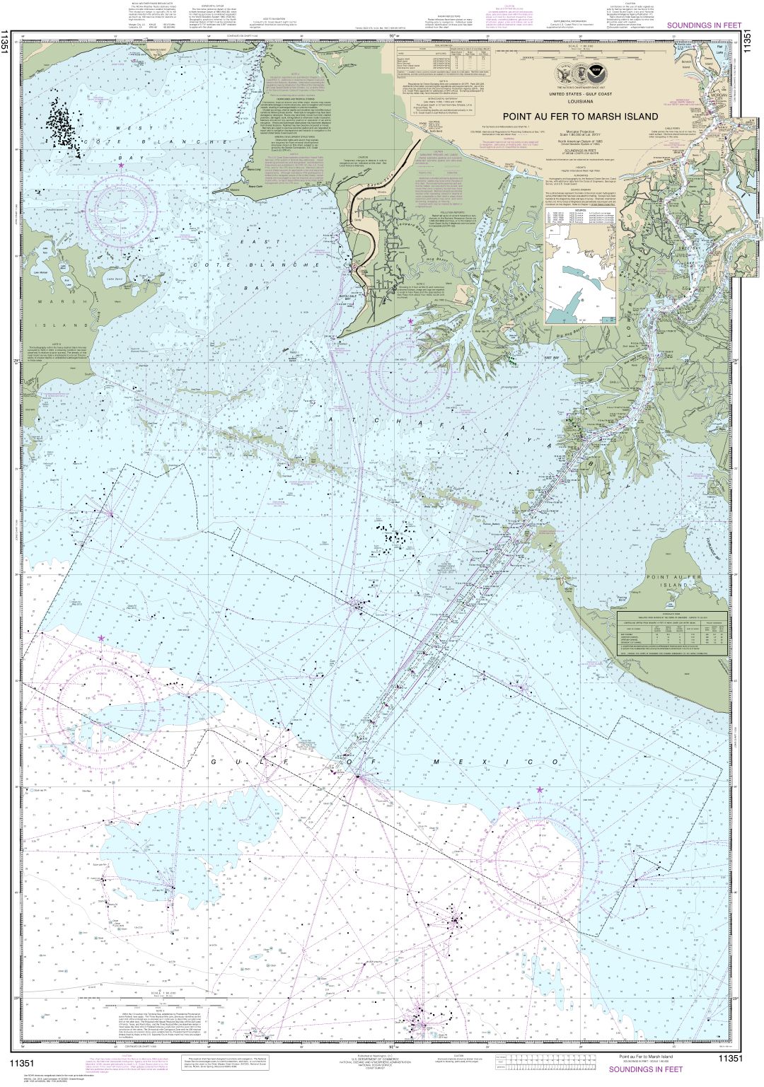 Point au Fer to Marsh Island | NOAA Chart 11351