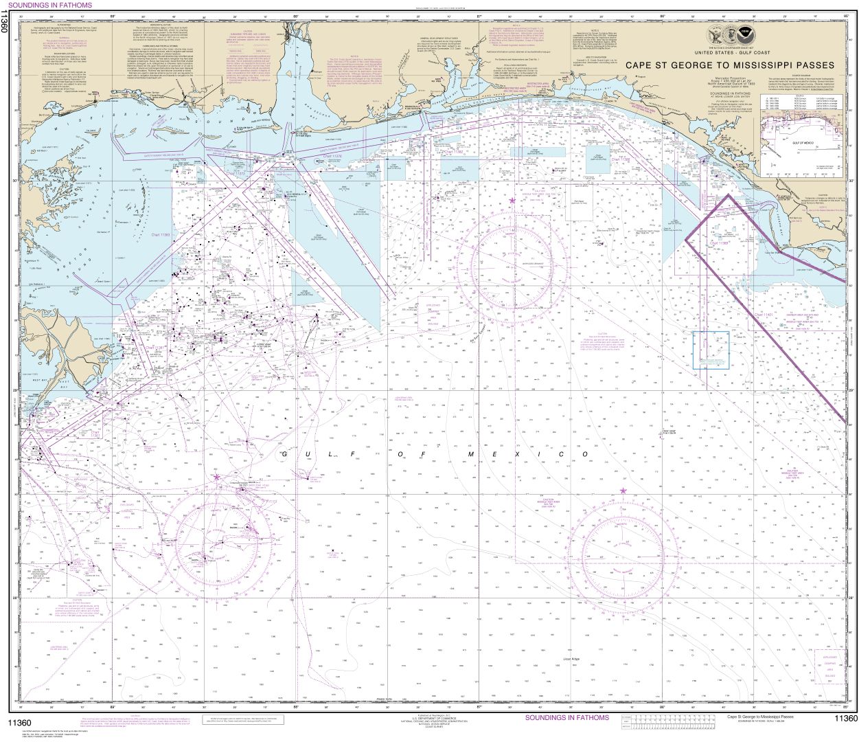 Cape St. George to Mississippi Passes | NOAA Chart 11360