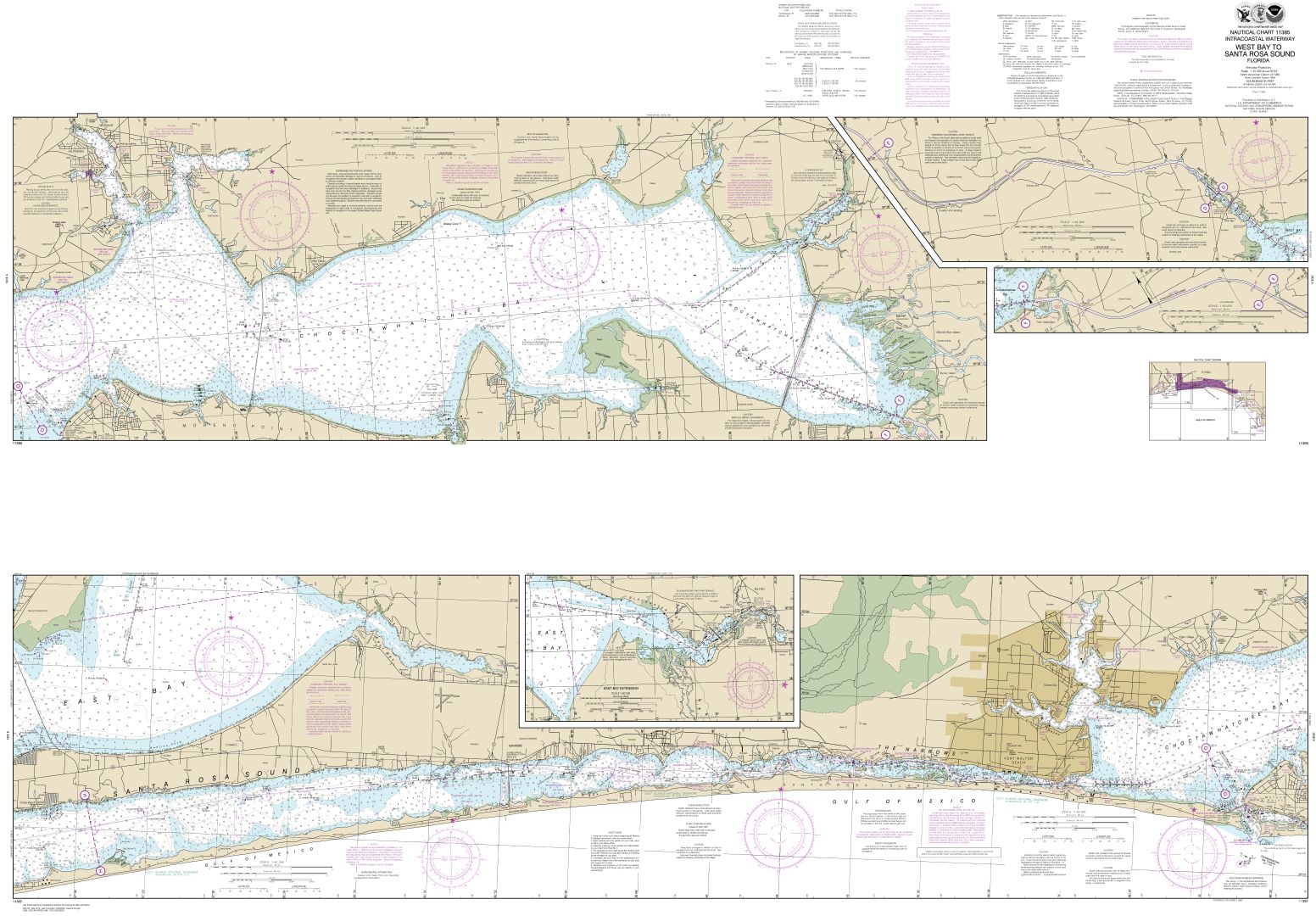 Intracoastal Waterway West Bay to Santa Rosa Sound | NOAA Chart 11385