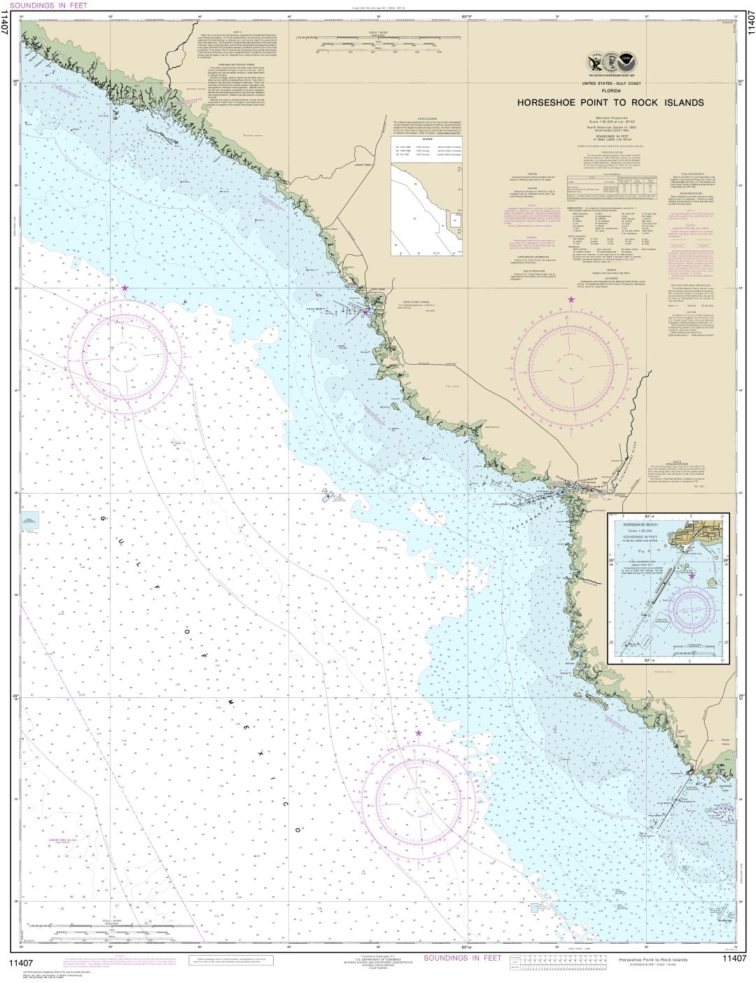 Horseshoe Point to Rock Islands;Horseshoe Beach | NOAA Chart 11407