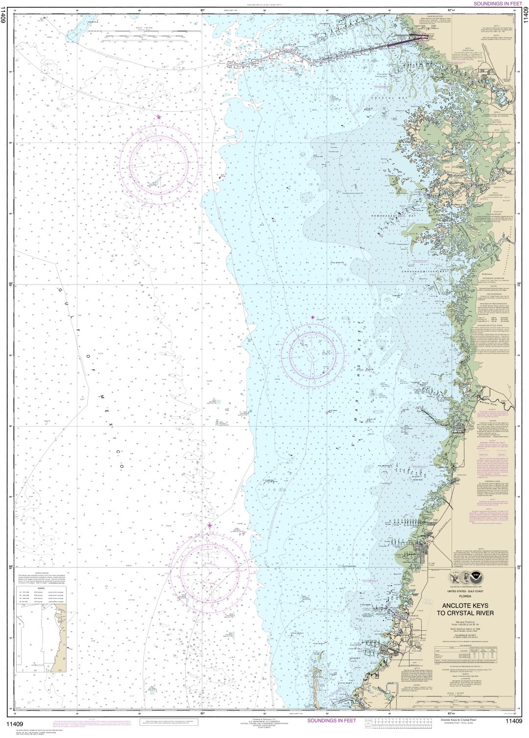Anclote Keys to Crystal River | NOAA Chart 11409