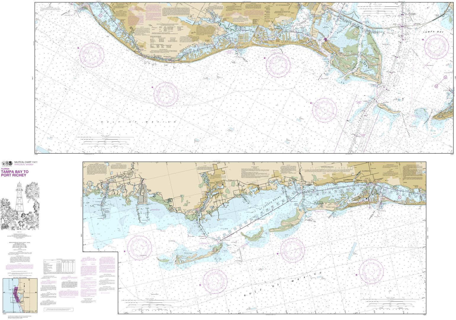 Intracoastal Waterway Tampa Bay to Port Richey | NOAA Chart 11411