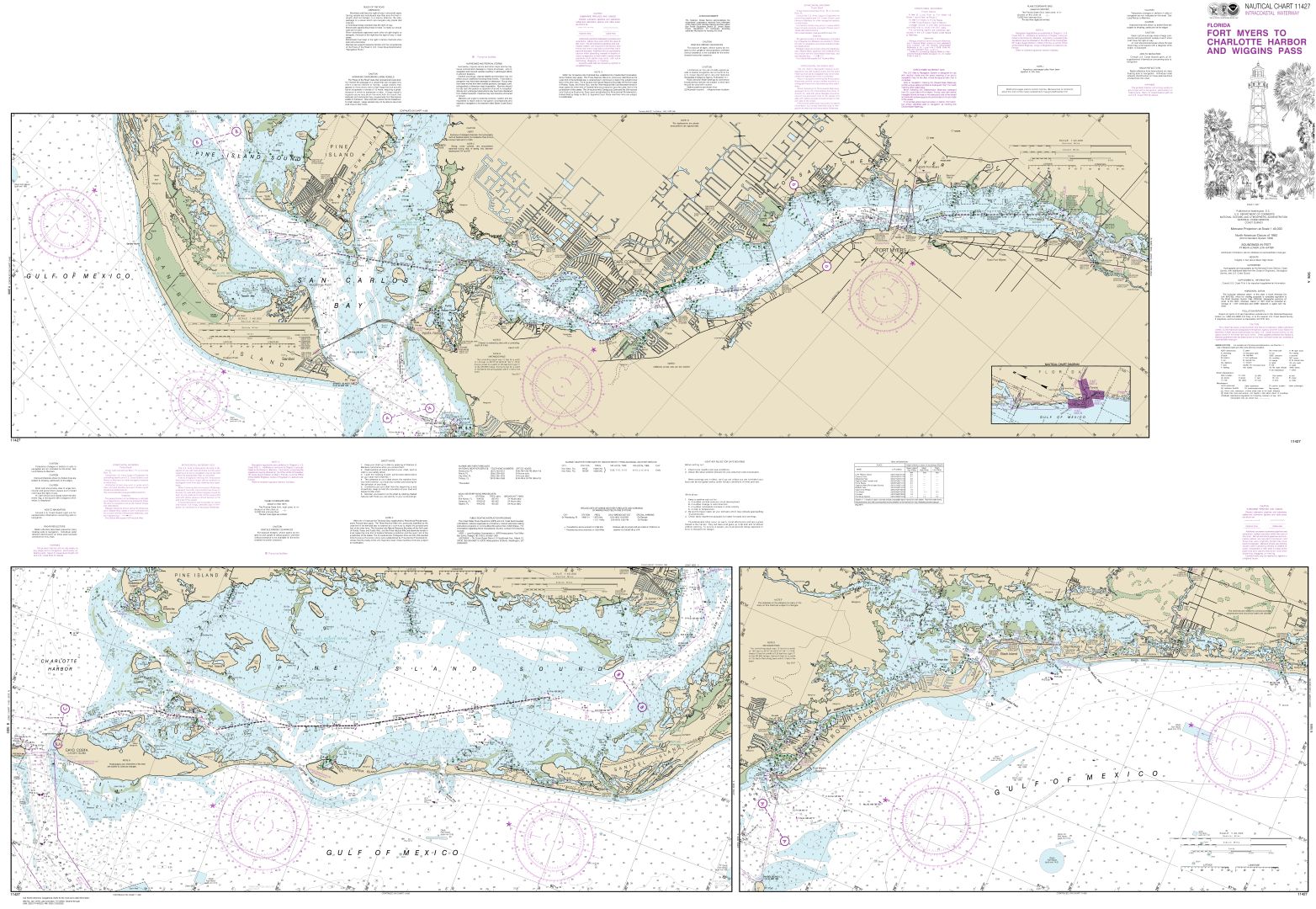 Intracoastal Waterway Fort Myers to Charlotte Harbor and Wiggins Pass | NOAA Chart 11427