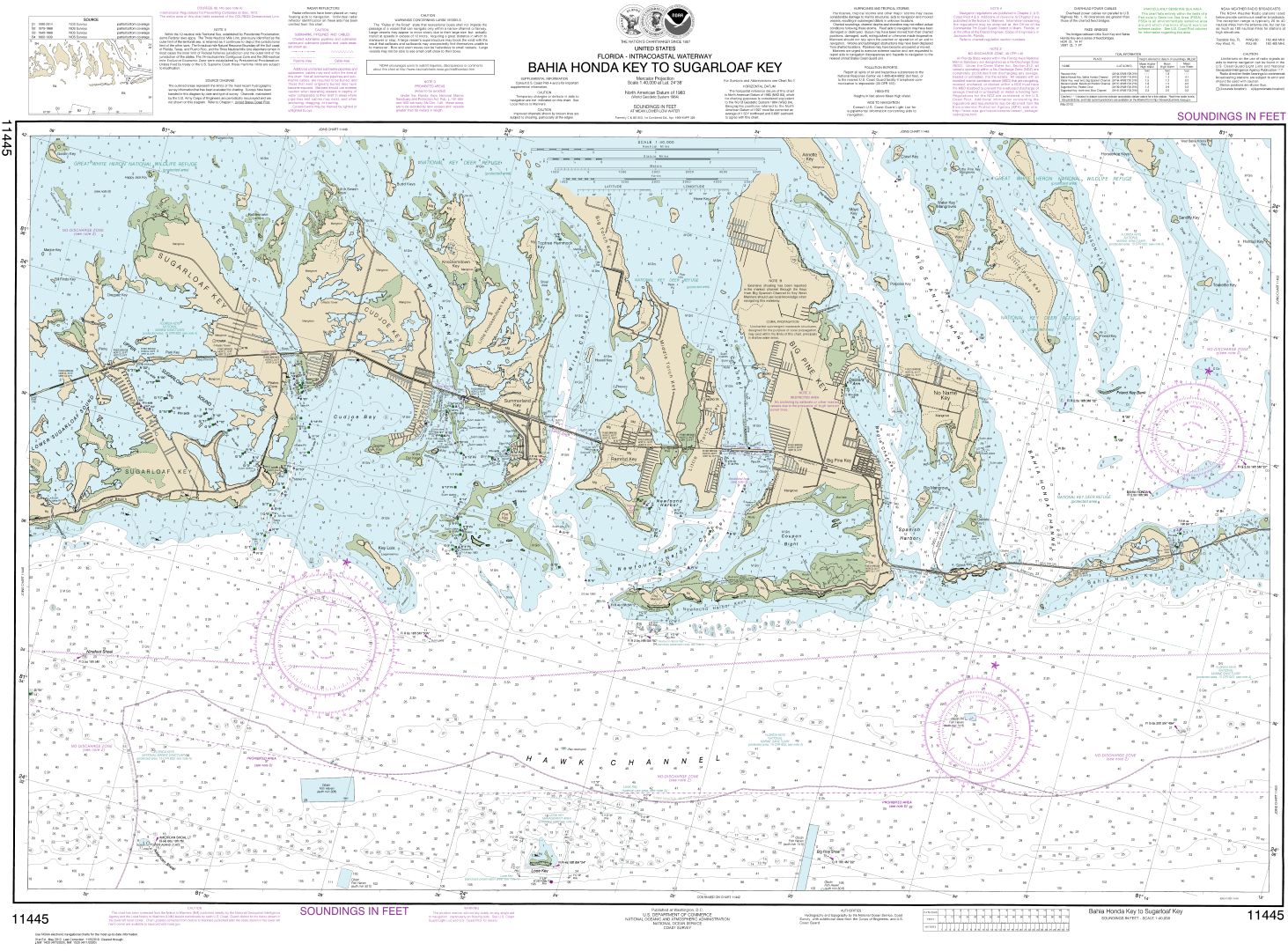 Intracoastal Waterway Bahia Honda Key to Sugarloaf Key | NOAA Chart 11445