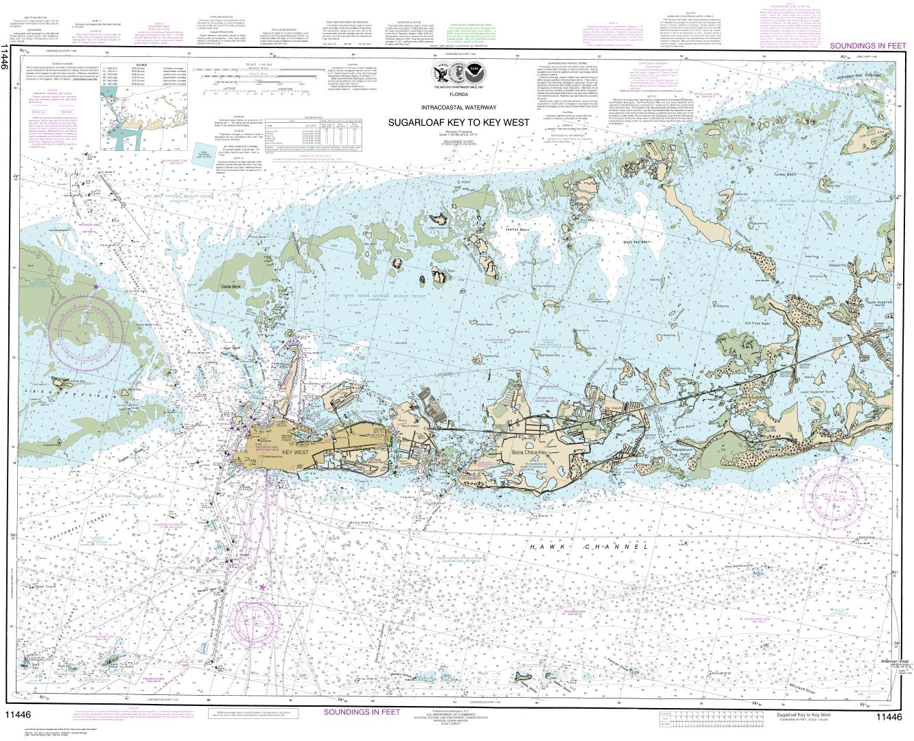 Intracoastal Waterway Sugarloaf Key To Key West | NOAA Chart 11446