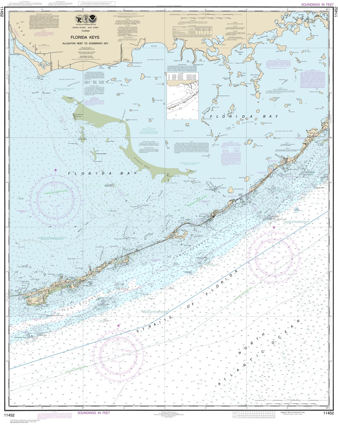 Intracoastal Waterway Alligator Reef to Sombrero Key | Carte NOAA 11452