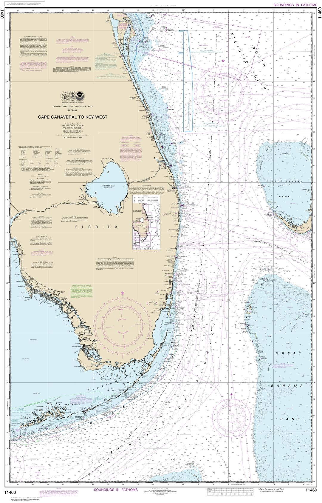 Cape Canaveral to Key West | NOAA Chart 11460