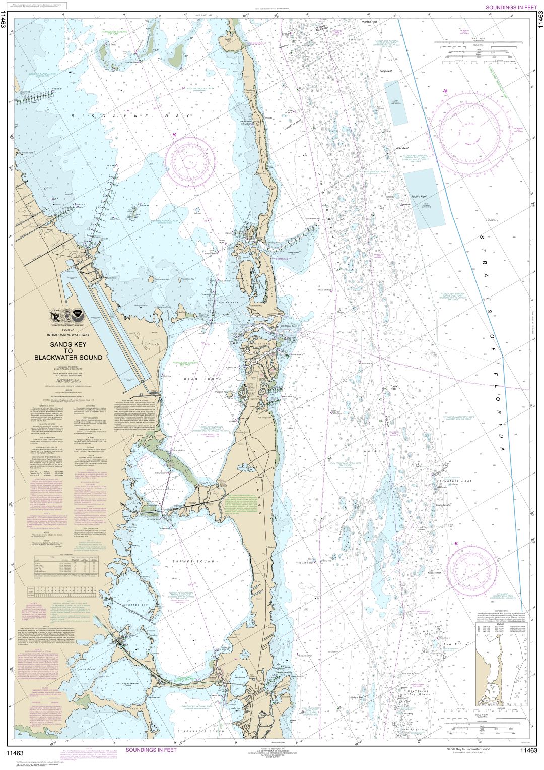 Intracoastal Waterway Sands Key to Blackwater Sound | NOAA Chart 11463