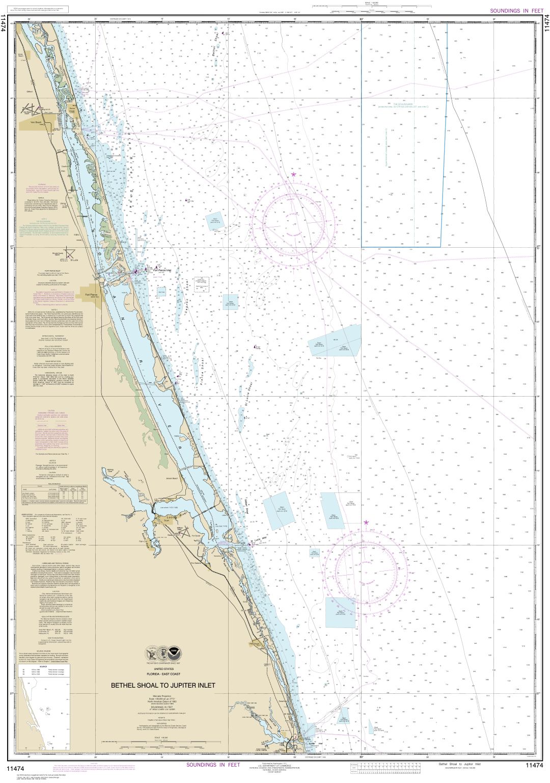Bethel Shoal to Jupiter Inlet | NOAA Chart 11474