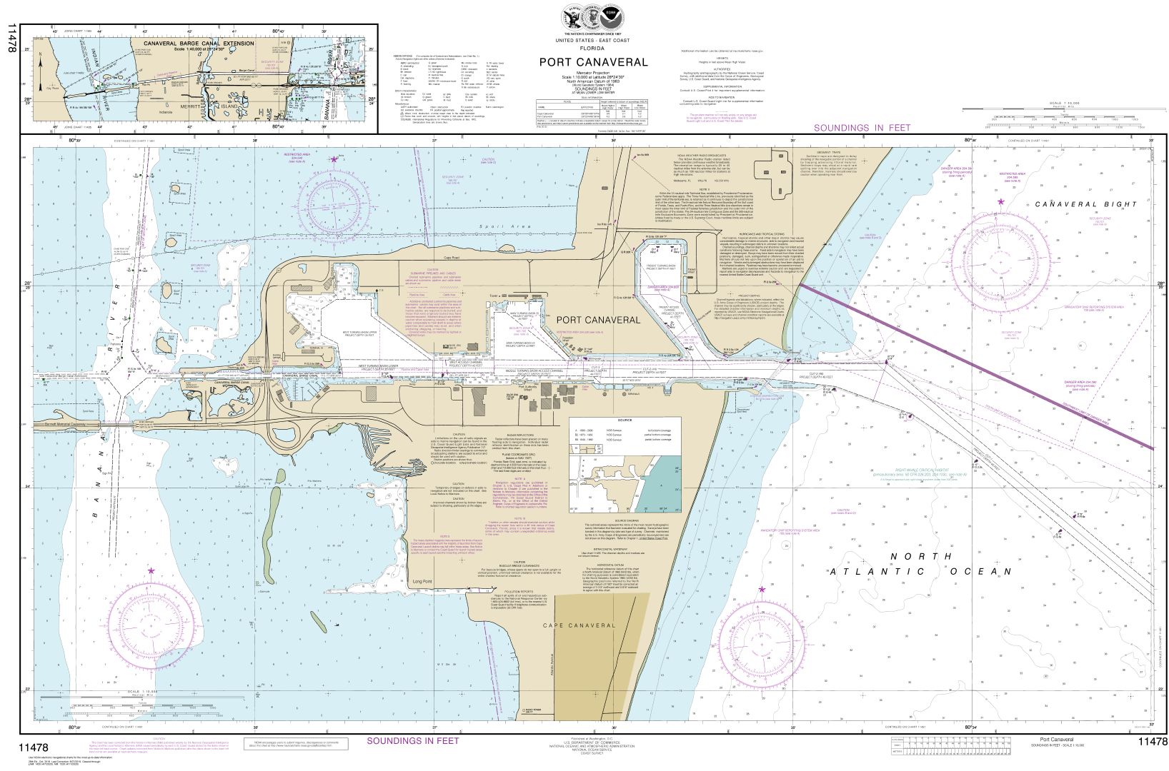 Port Canaveral;Canaveral Barge Canal Extension | Carte NOAA 11478