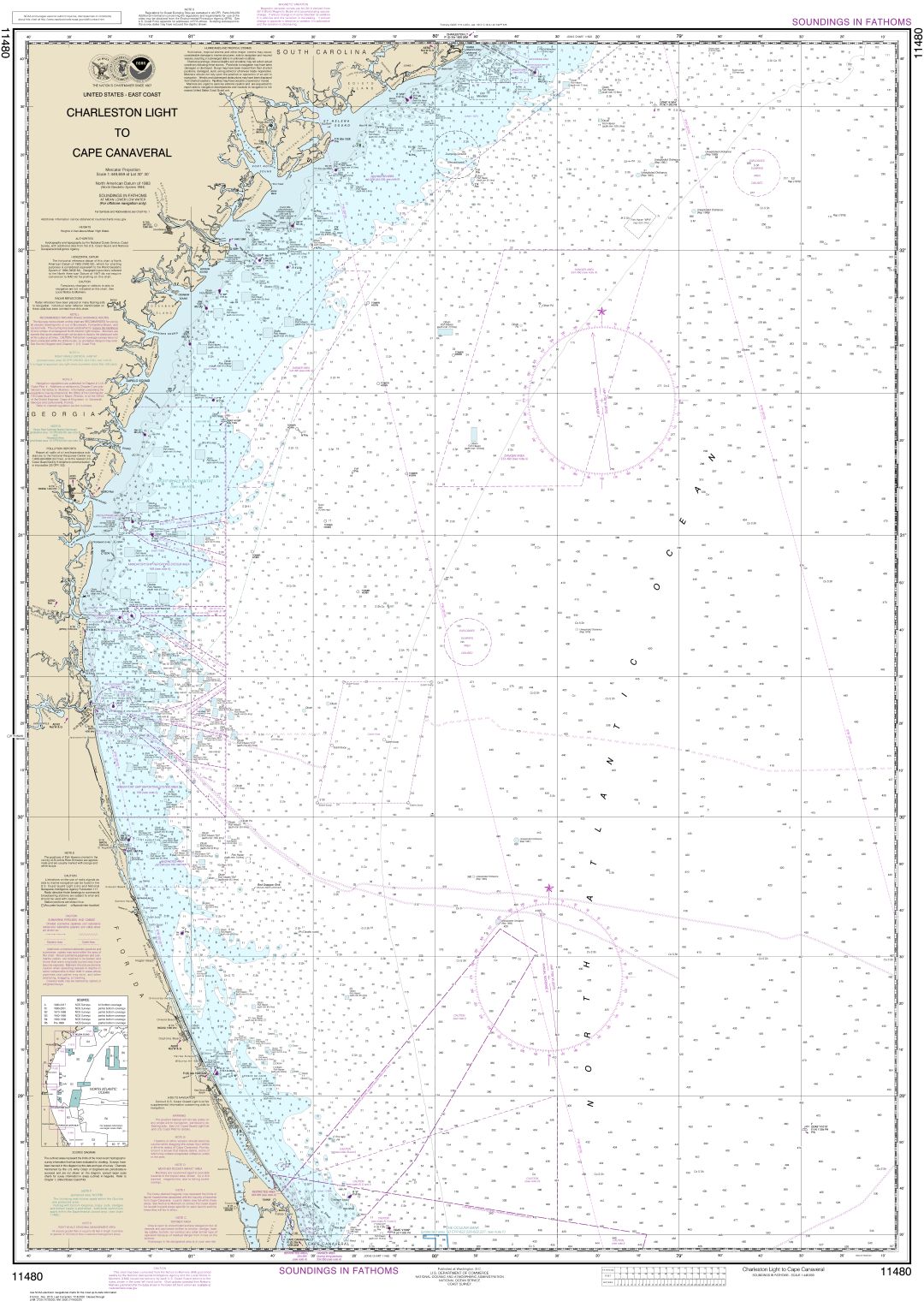 Charleston Light to Cape Canaveral | NOAA Chart 11480