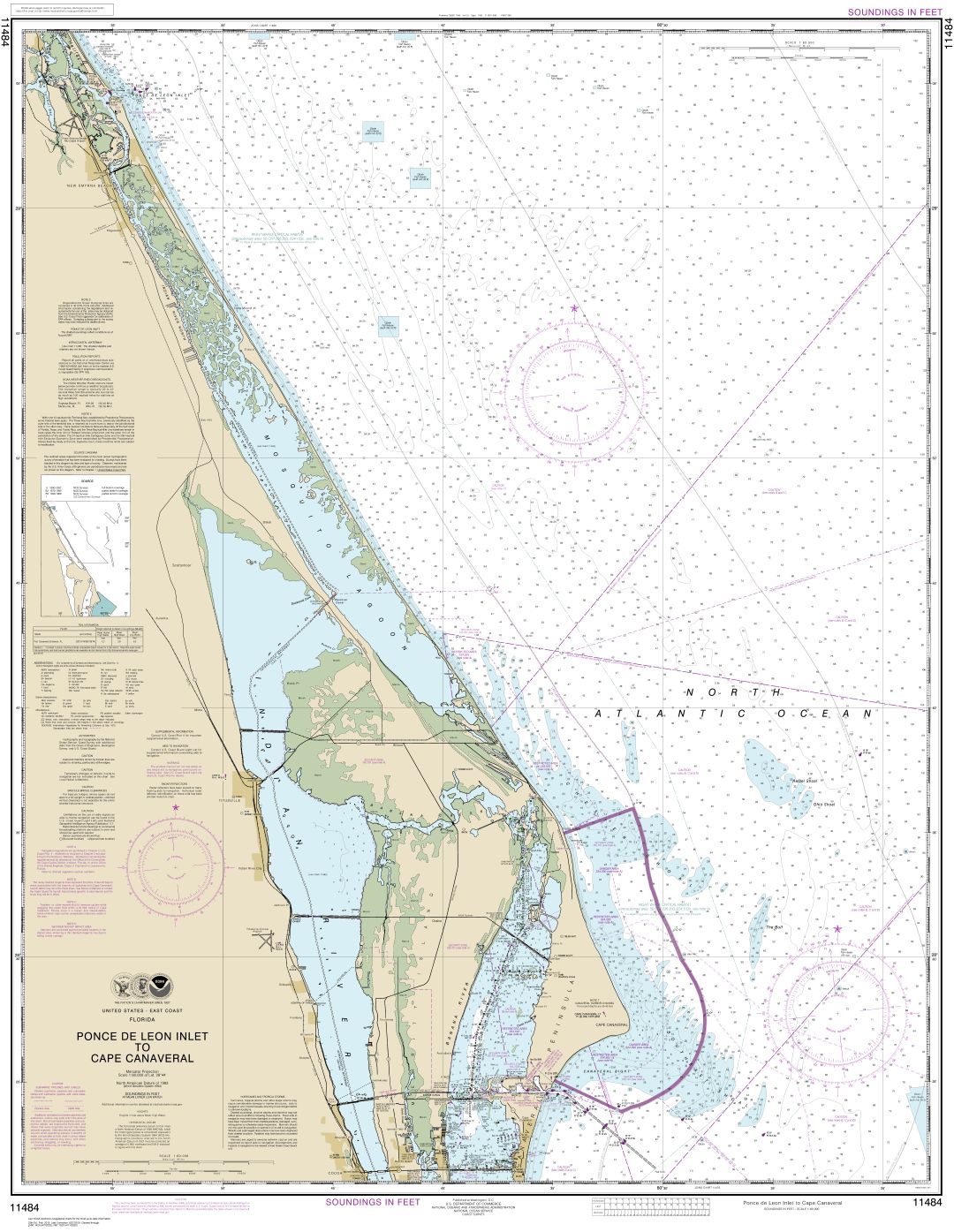Ponce de Leon Inlet to Cape Canaveral | NOAA Chart 11484