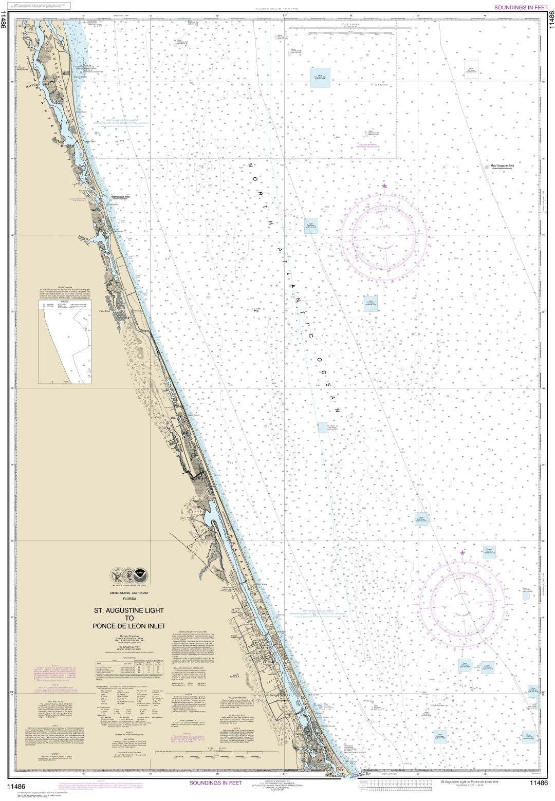 St. Augustine Light to Ponce de Leon Inlet | NOAA Chart 11486