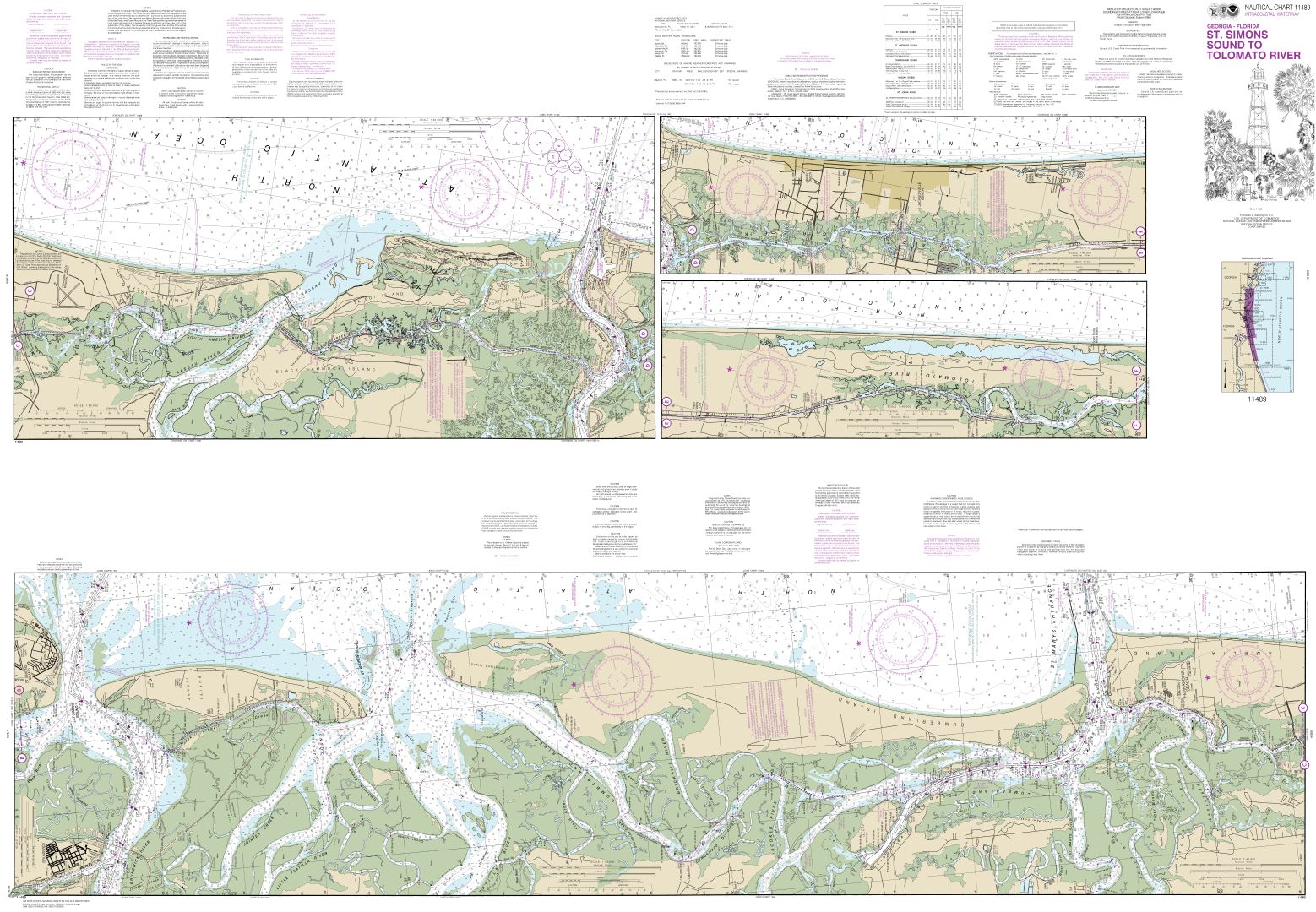 Intracoastal Waterway St. Simons Sound to Tolomato River | NOAA Chart 11489