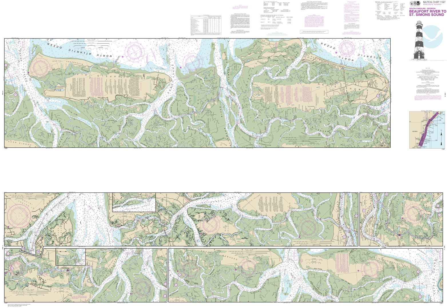 Intracoastal Waterway Beaufort River to St. Simons Sound | NOAA Chart 11507