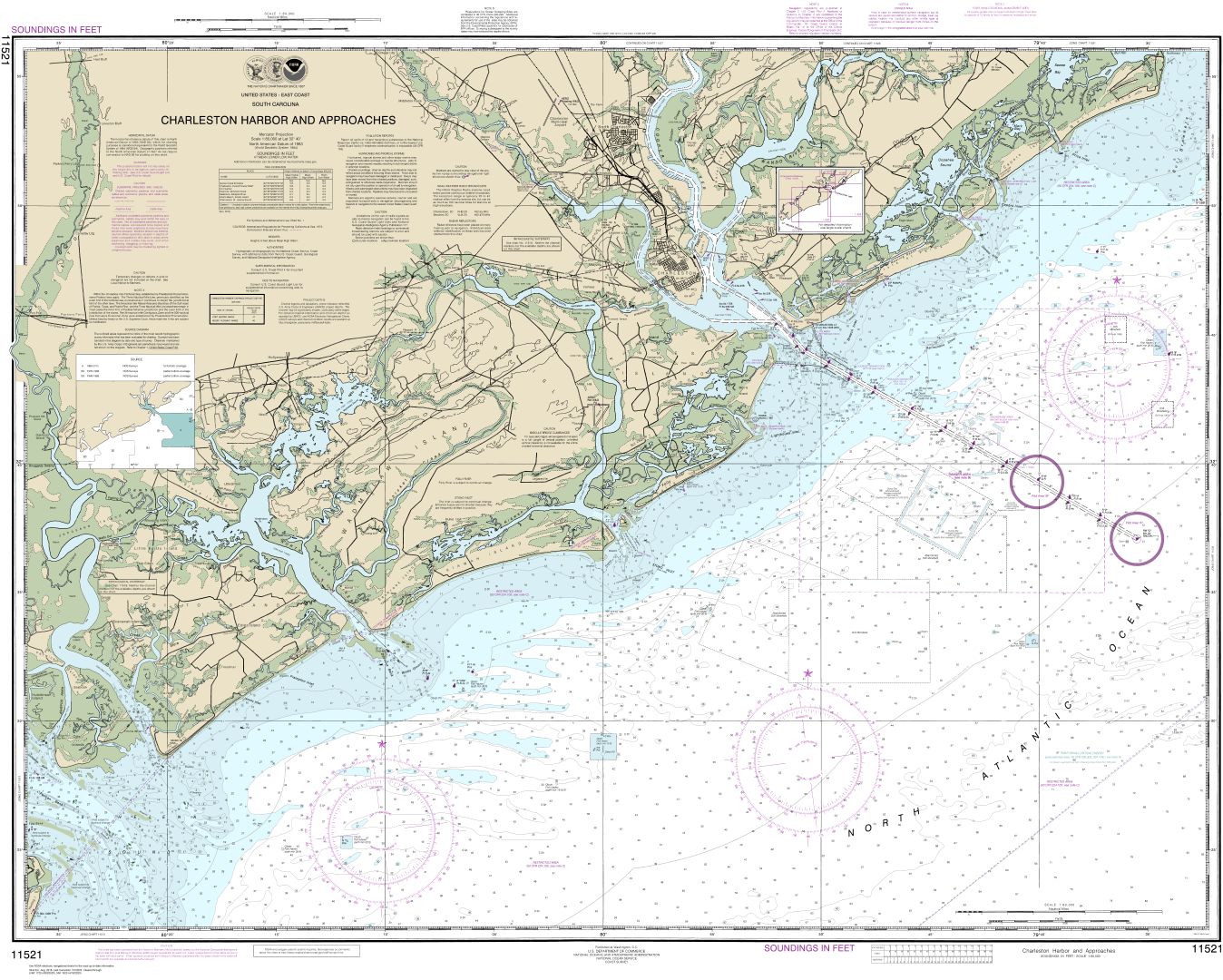 Charleston Harbor and Approaches | NOAA Chart 11521