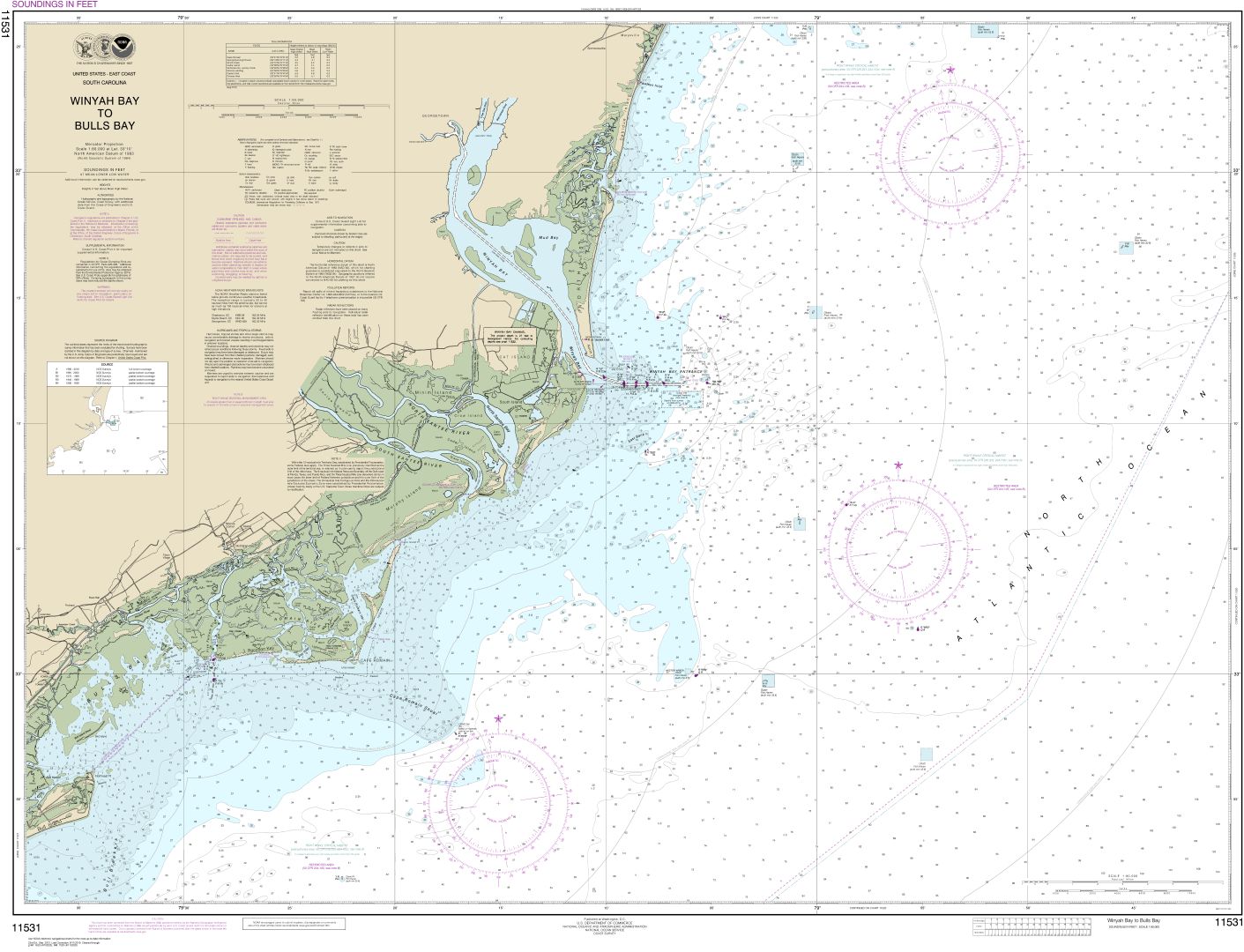 Winyah Bay to Bulls Bay | Carte NOAA 11531